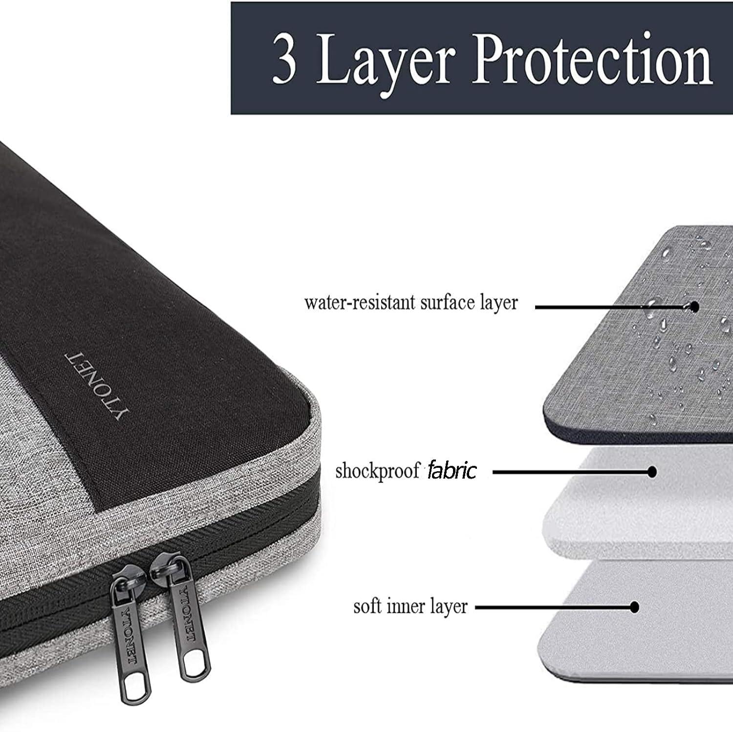 Ytonet Laptop Case, 15.6 inch TSA Laptop Sleeve Computer Bag Water Resistant Computer Case Carrying Cover Compatible for Lenovo, HP, Dell, Asus Notebook, Gifts for Men Women, Grey - Image 2