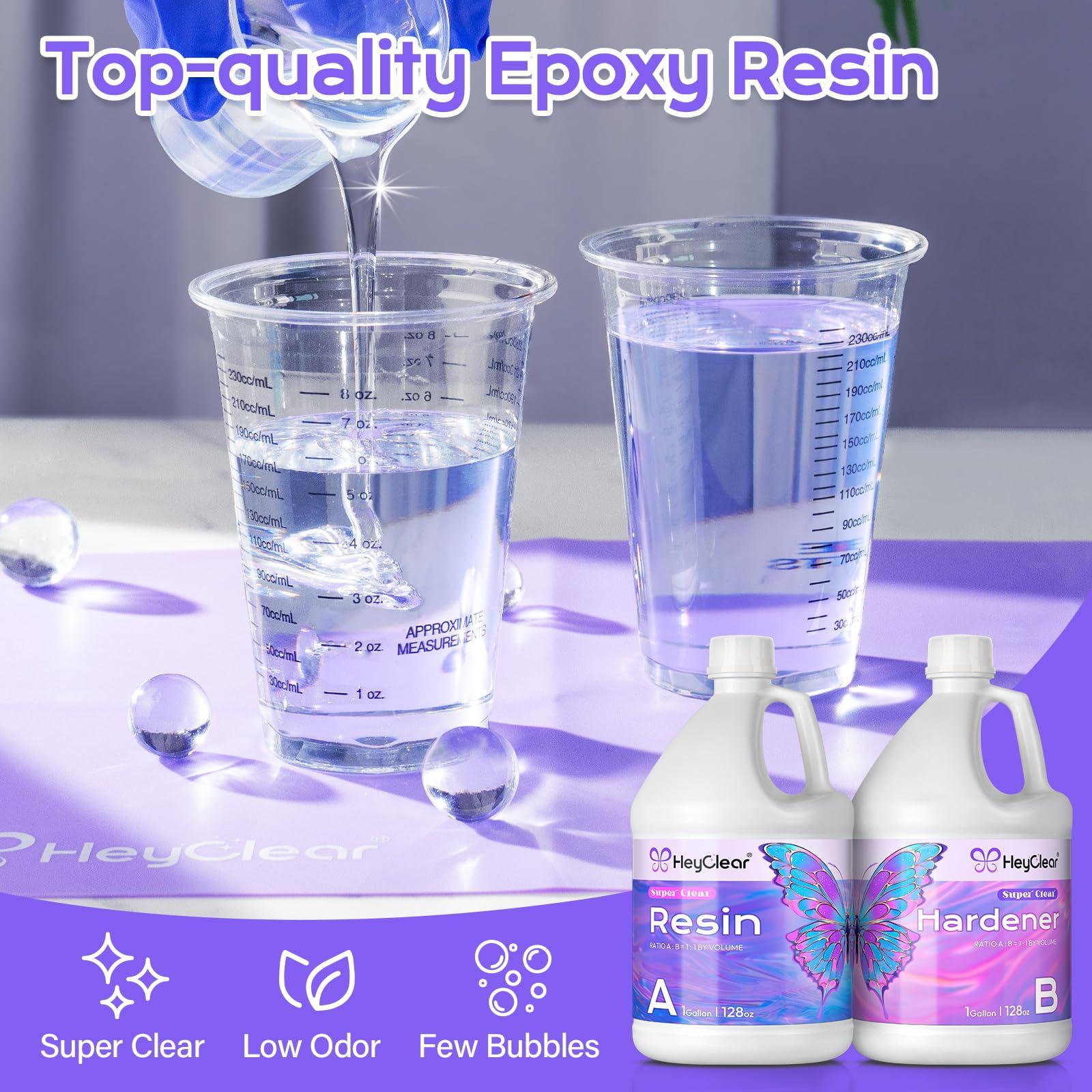 HeyClear 2 Gallon Epoxy Resin Kit with Pumps, Crystal Clear and Hard Upgraded 2 Part Resin and Hardener for Casting Coating, Countertop, Table top, Art DIY Handcraft Jewelry - Image 3