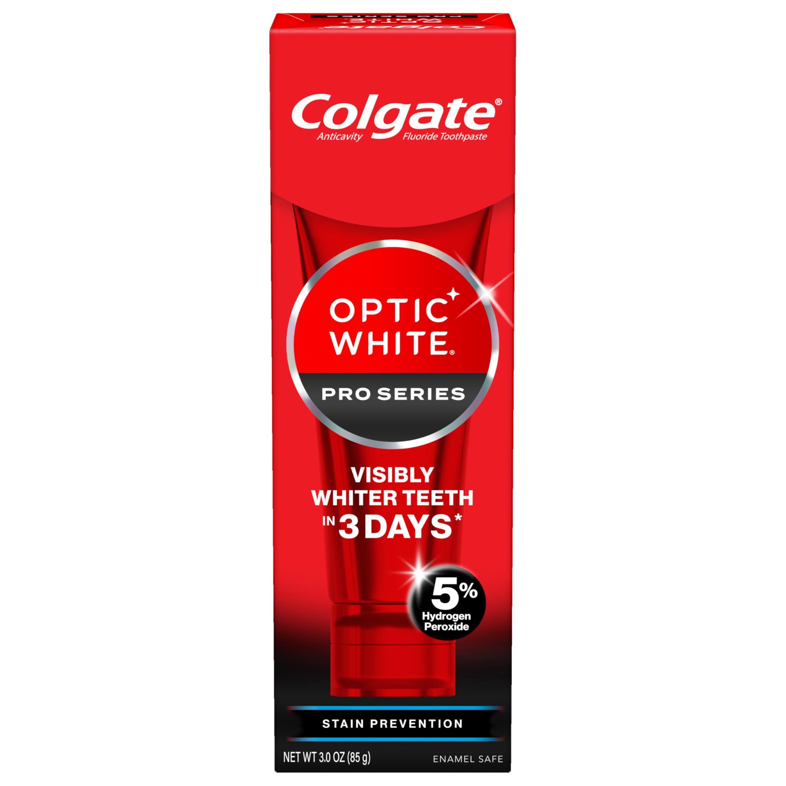Colgate Optic White Pro Series Whitening Toothpaste with 5% Hydrogen Peroxide, Stain Prevention, 3 Oz Tube - Image 1
