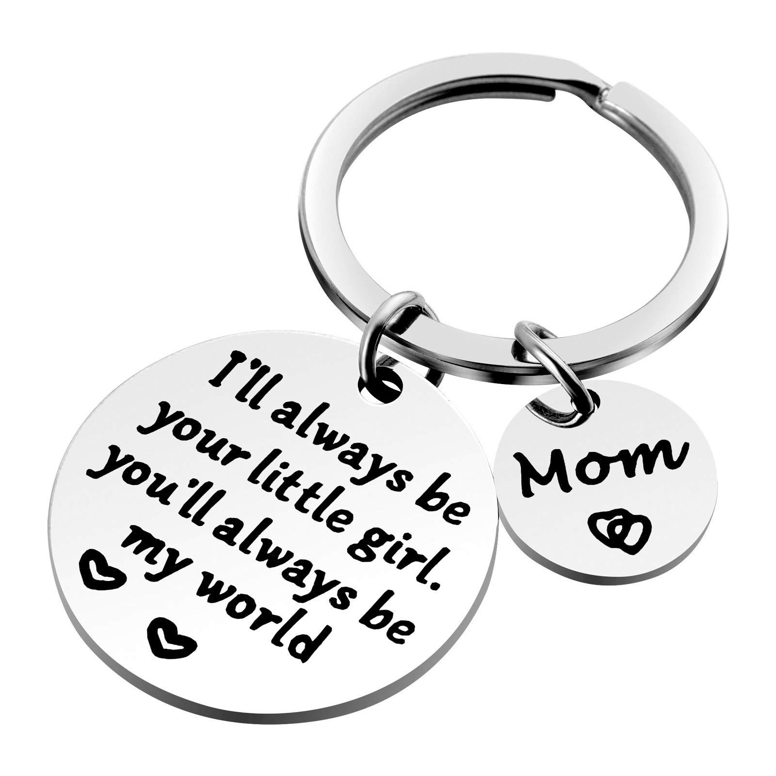 Mothers Day Gifts, Mom Gifts from Daughter for Birthday, I'll Always Be Your Little Girl, You Will Always Be My World, Best Mom Ever Keychain for Valentines Day Christmas Stocking Stuffers - Image 3