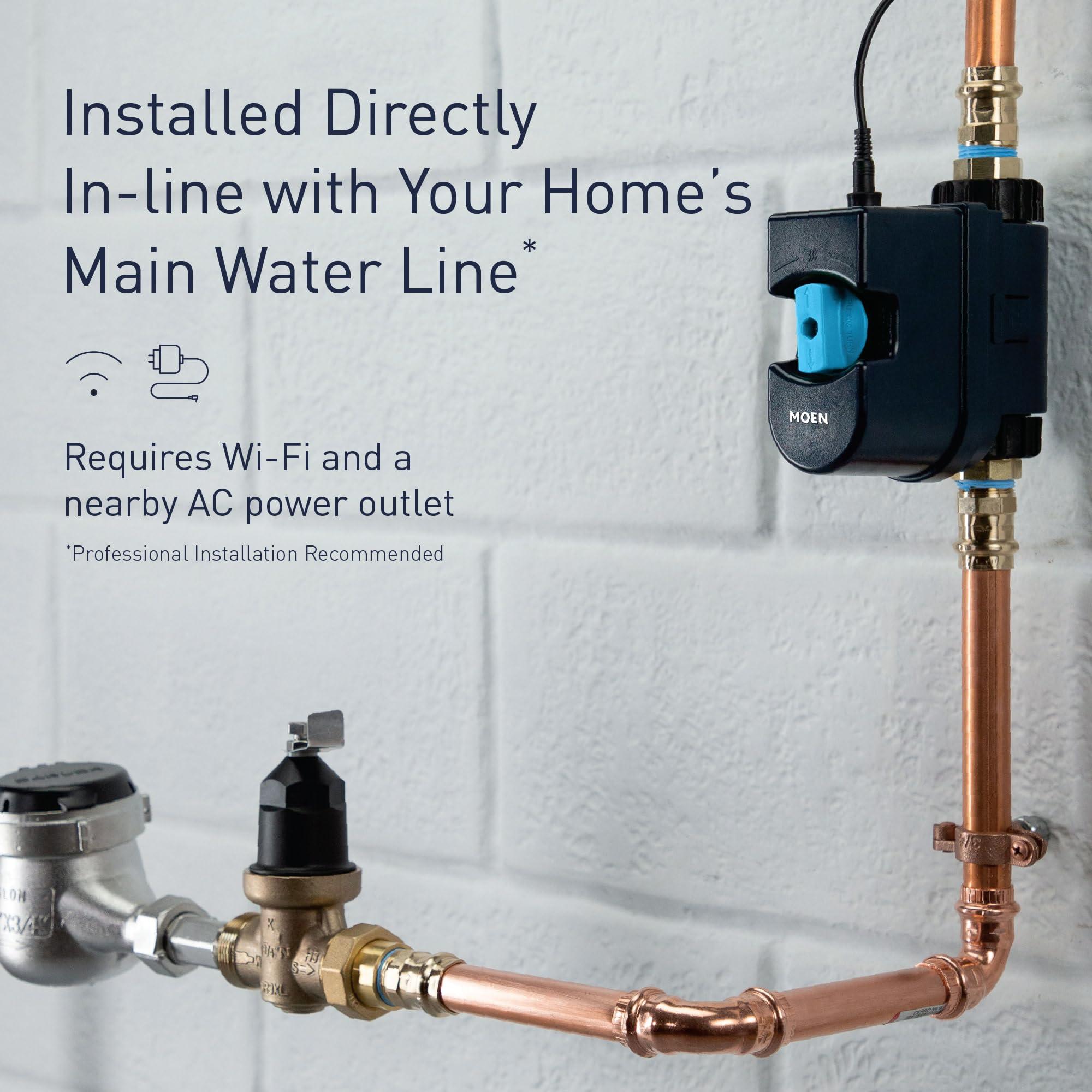Moen Flo Smart Water Monitor and Automatic Shutoff Sensor, Wi-Fi Connected Water Leak Detector for 1-Inch Diameter Pipe, 900-006 - Image 6