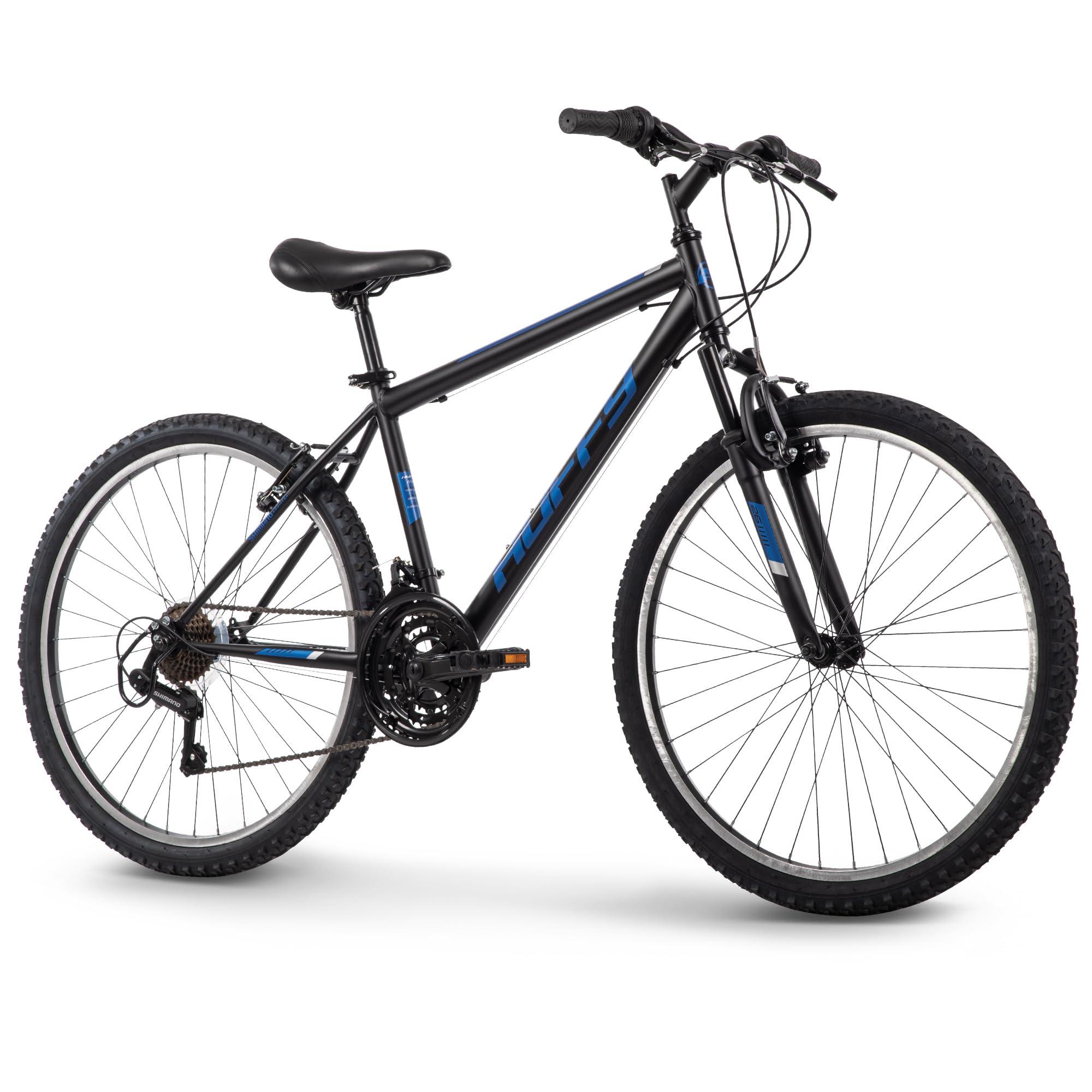 Huffy Stone Mountain Hardtail Mountain Bike for Boys/Girls/Men/Women, 20"/24"/26" Sizes, 6 or 21 Speed Shimano Twist Shifting, Front or Dual Suspension, Comfort Saddle, Sleek Colors