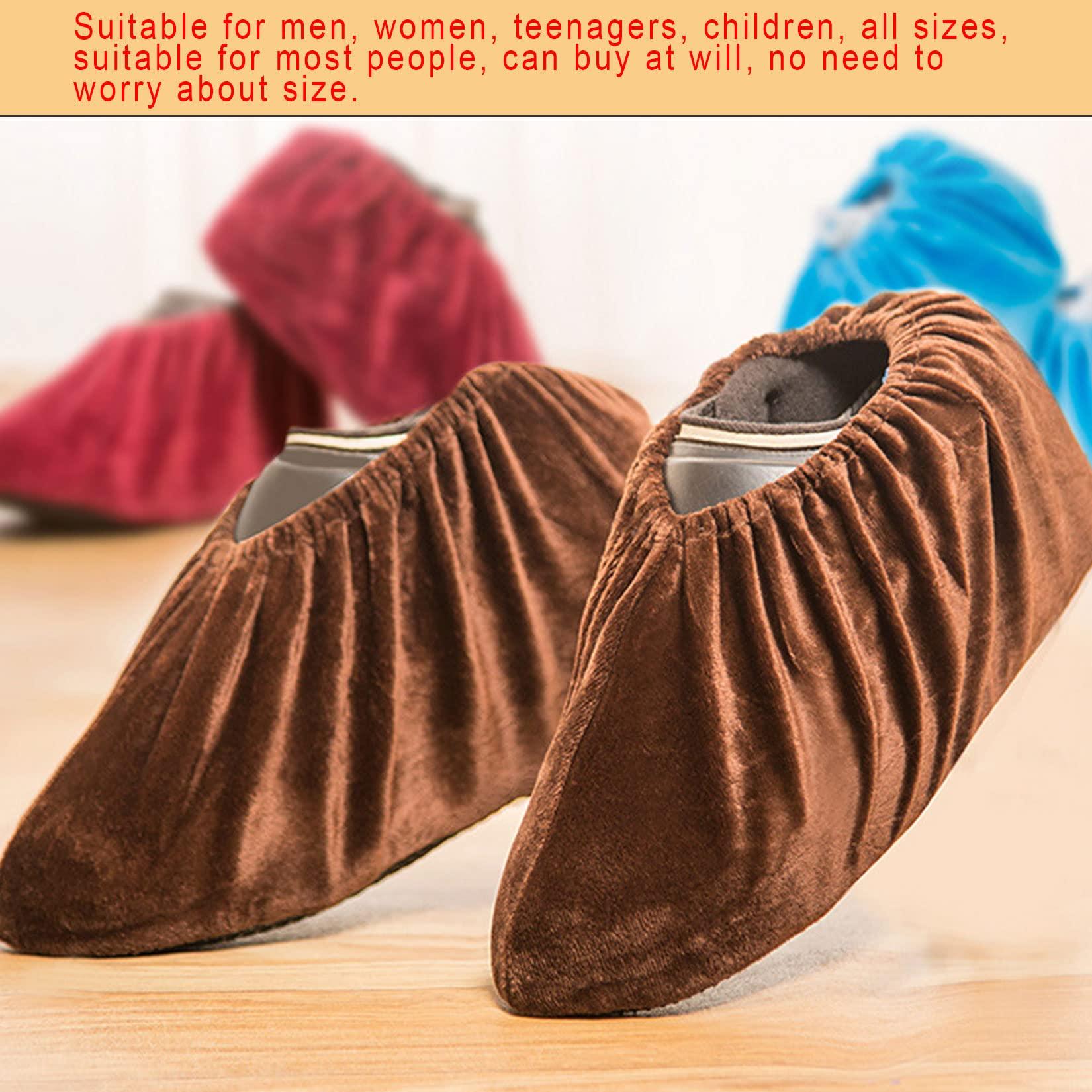 Markeny Reusable Shoe Covers Washable, 4 Pairs Non Skid and Washable for Men Women for Household Thickened Boot Covers - Image 4