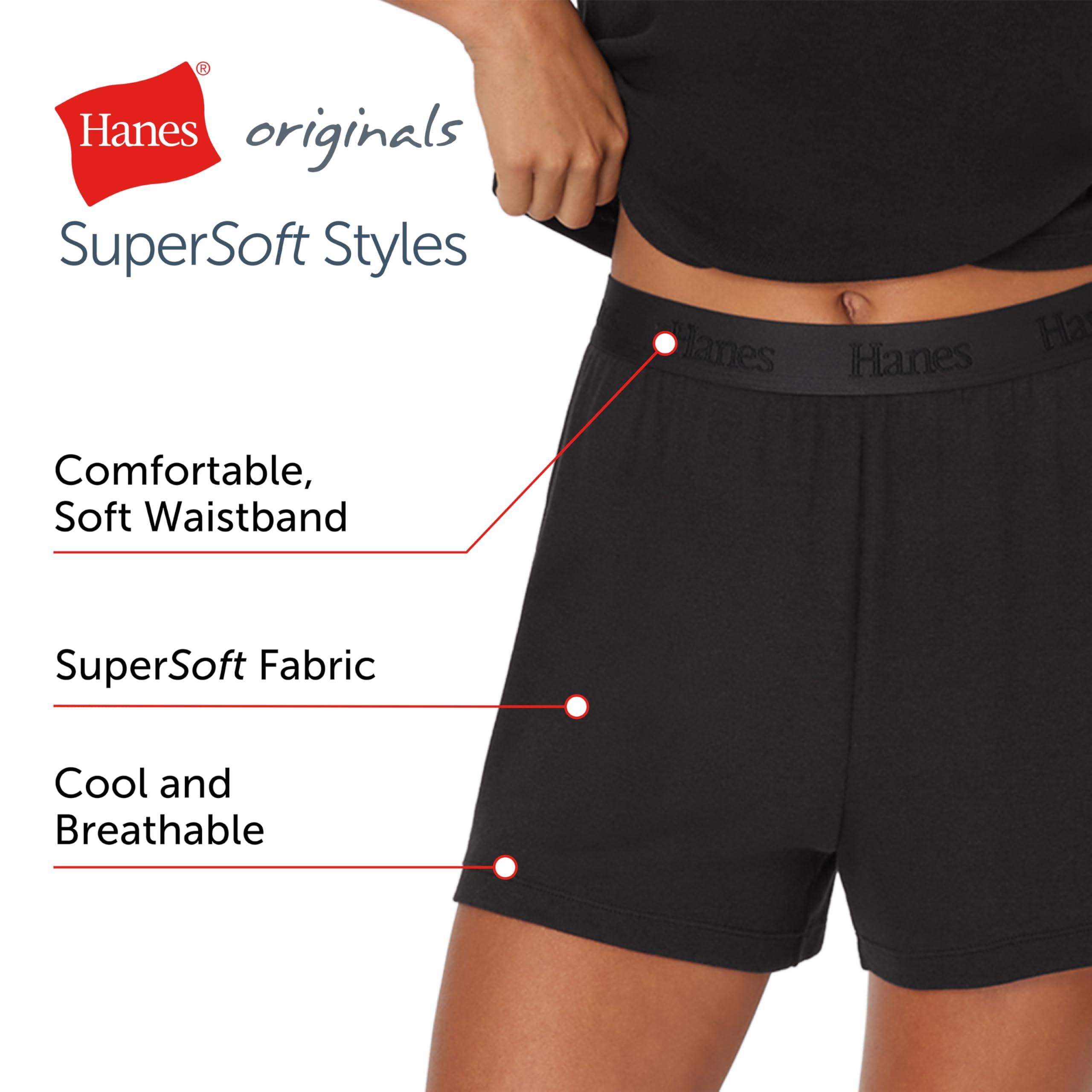 Hanes Women's Originals Sleep, 2-Pack, Comfywear Supersoft Rib Lounge Shorts, Loungewear Pack - Image 5