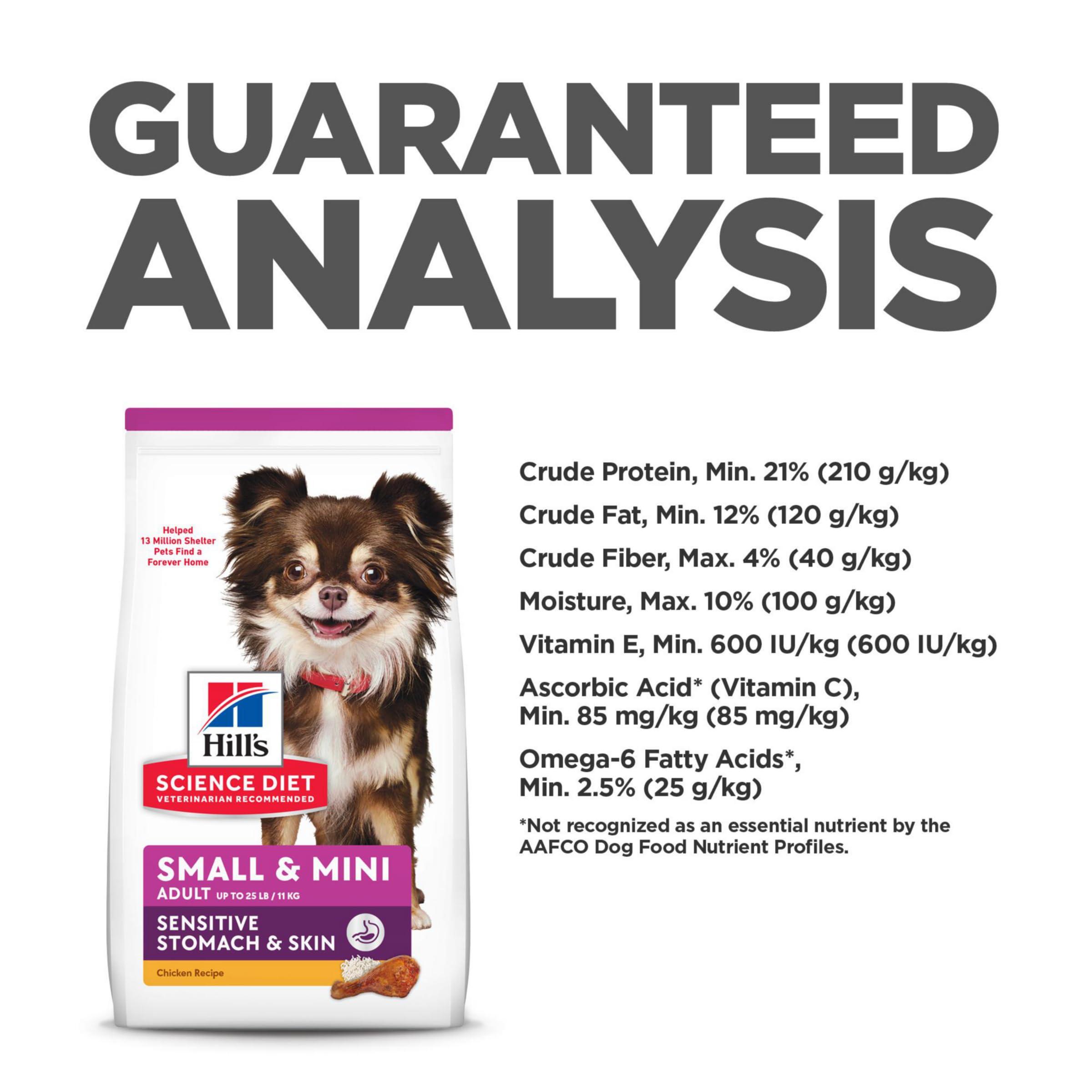 Hill's Science Diet Sensitive Stomach & Skin, Adult 1-6, Small & Mini Breeds Stomach & Skin Sensitivity Support, Dry Dog Food, Chicken Recipe, 4 lb Bag - Image 11