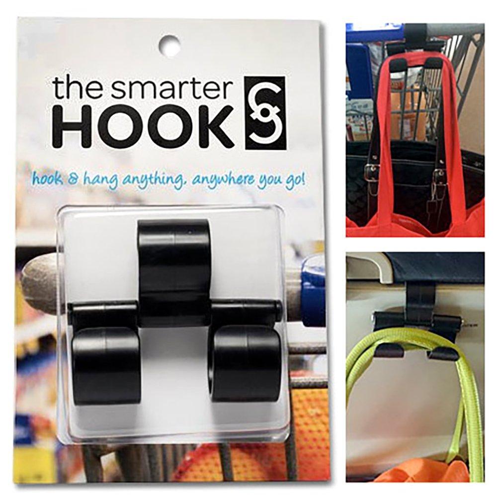 The Smarter Hook Black - Strong, Durable, and Lightweight Innovative Multi-Use Hook for Diaper Bags, Backpacks, Purses, Grocery Bags; Use on Baby Strollers, Shopping Carts, Walkers, Chairs - Image 3