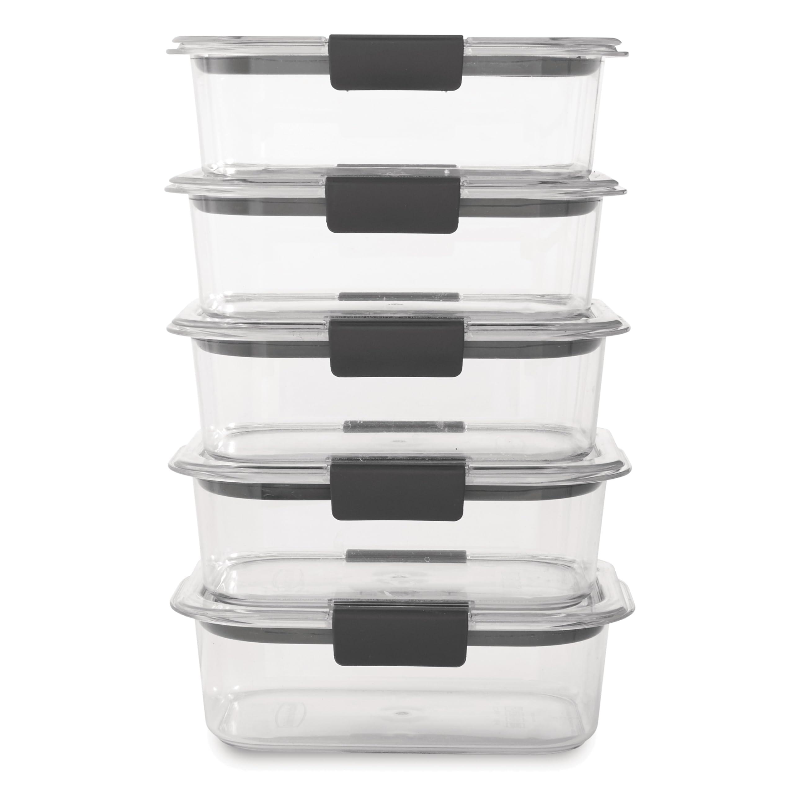Rubbermaid Brilliance Food Storage Containers BPA Free Airtight Lids Ideal for Lunch Meal Prep & Leftovers Set of 5 (3.2 Cup) - Image 3