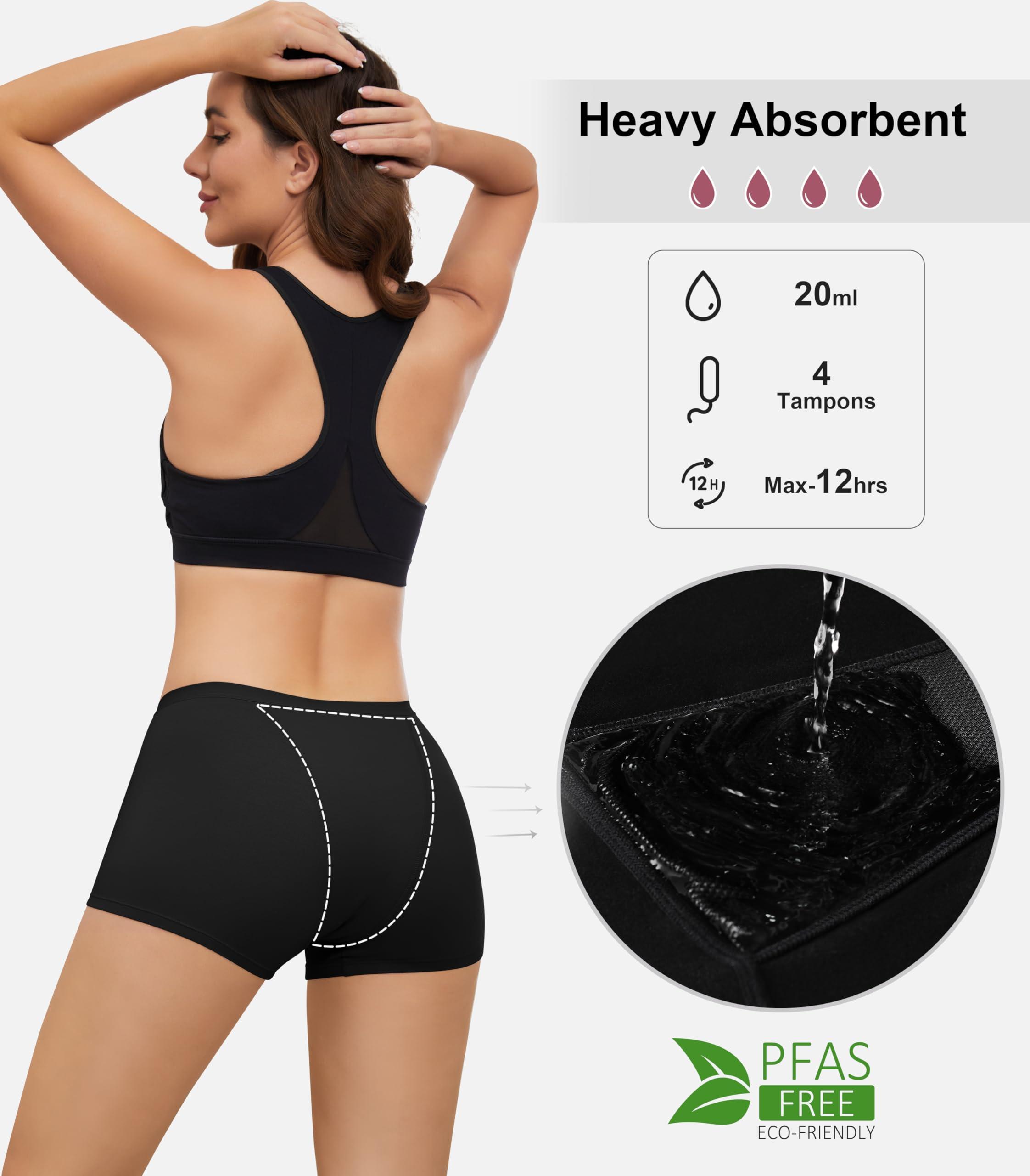 Leovqn Period Boyshorts Heavy Flow Period Shorts for Women Leakproof Menstrual Panties Period Underwear for Women - Image 4