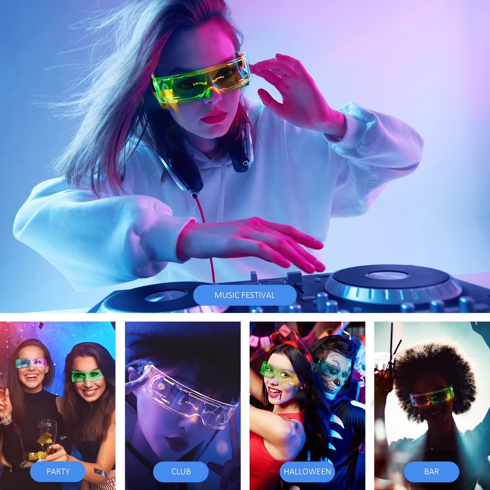 Yowivon Led Light Up Glasses Glow in the Dark Party Supplies Halloween Neon Rave Accessories for Party EDM Festival - Image 7