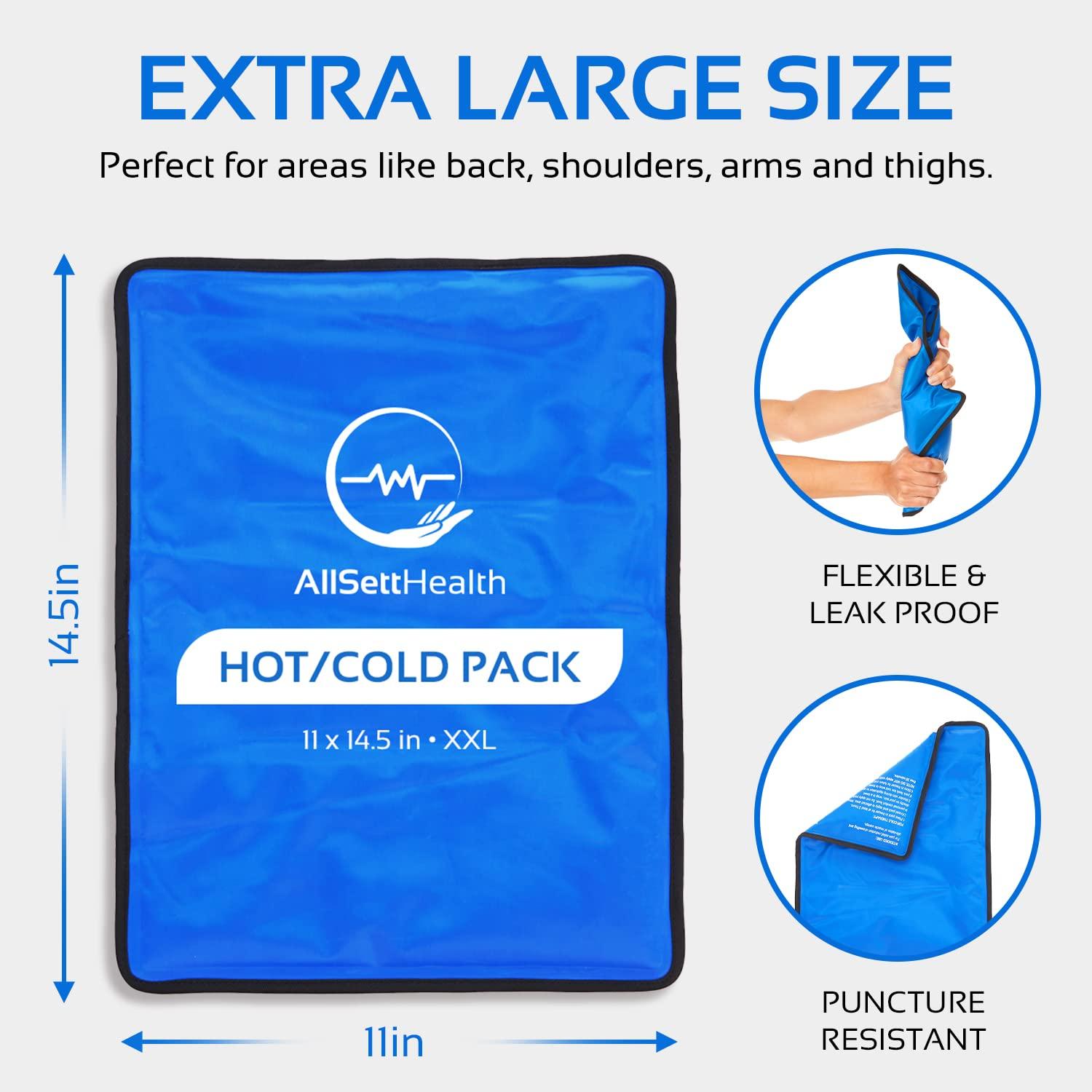 Reusable Ice Packs for Injuries Reusable | 11" x 14.5" - 2 Pack XL | Hot & Cold Pack | Large Ice Pack for Back Pain Relief, Flexible When Frozen | Cold Compress for Back, Knee, and Shoulder Injuries - Image 4
