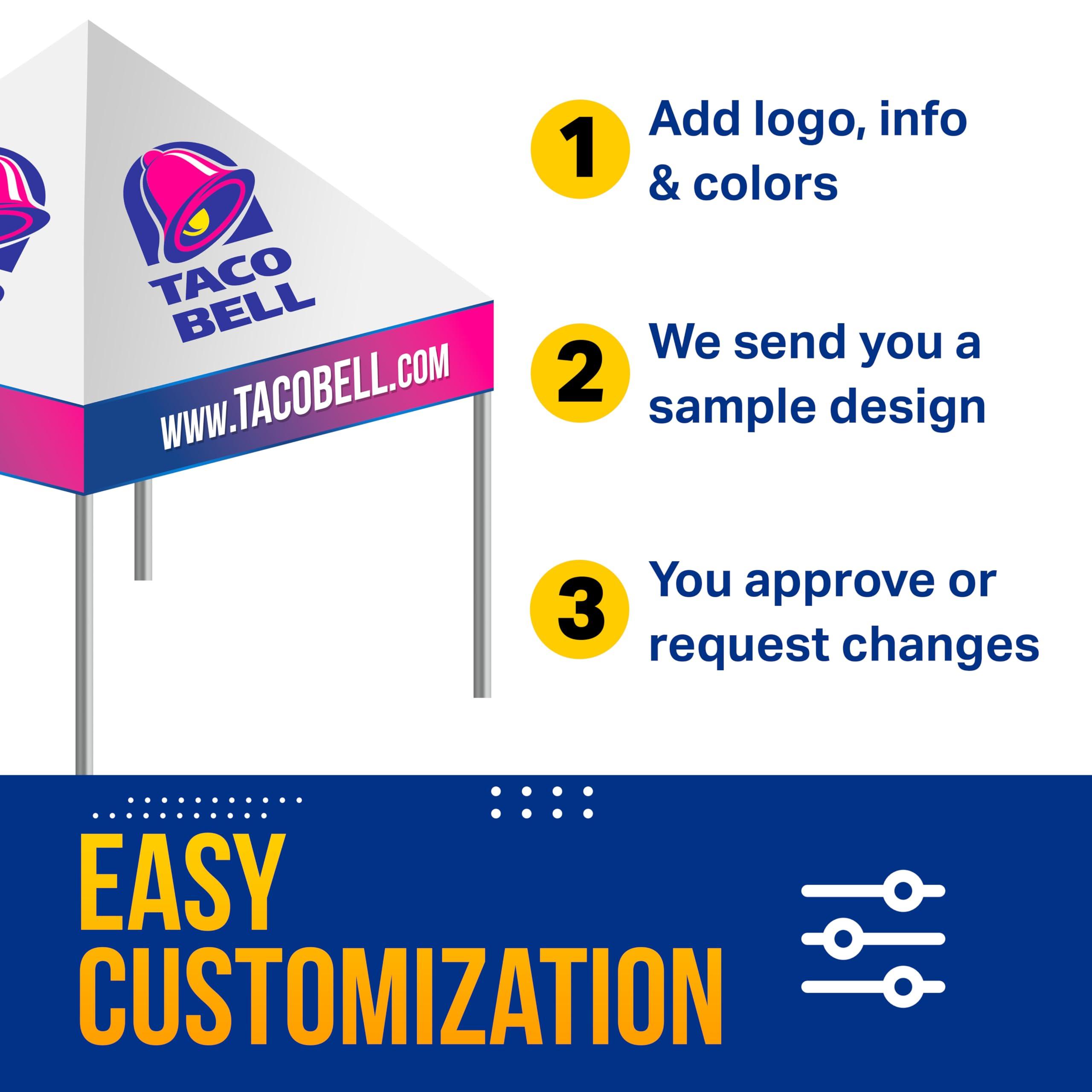 Custom Canopy with Logo by DOT4DOT for 10x10 Pop Up Tent Personalized Customizable Heavy Duty for Events - Image 4