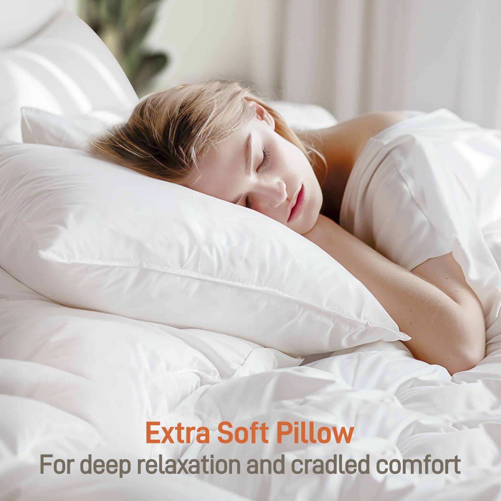 Hypoallergenic Viscose from Bamboo Soft Pillows with Down Alternative Filling, King Size set of 2, Moisture-Wicking, Luxury Hotel Quality, Ideal for Back And Stomach Sleeper, Oeko-Tex Certified - Image 3