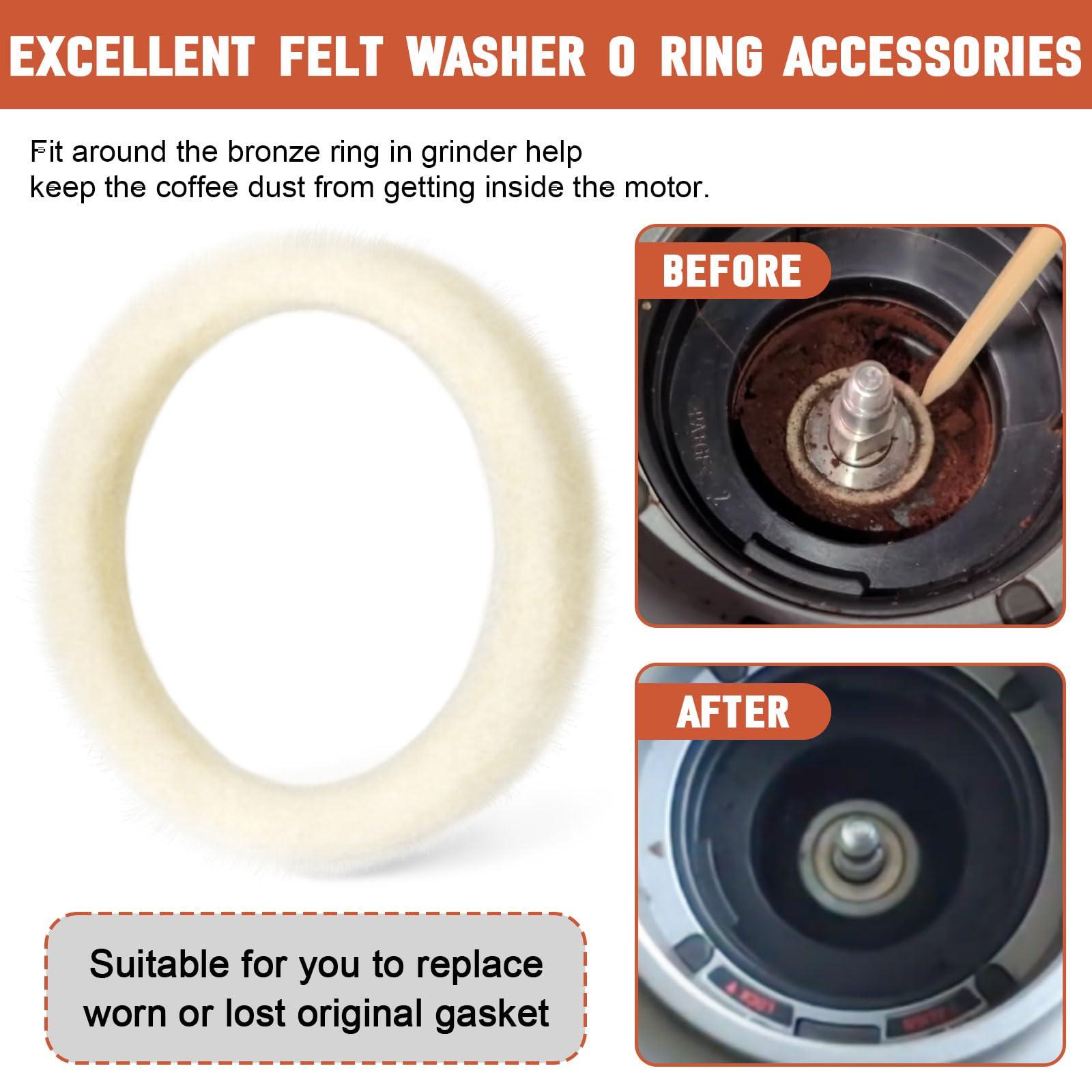 BES870XL Felt Washer Lower Burr for Breville Espresso Machine Grinders, SP0001575 Replacement Accessories for Breville Barista Express 870/876/878/880/980, Coffee Machine Cleaning Gasket, 8 Pack - Image 4