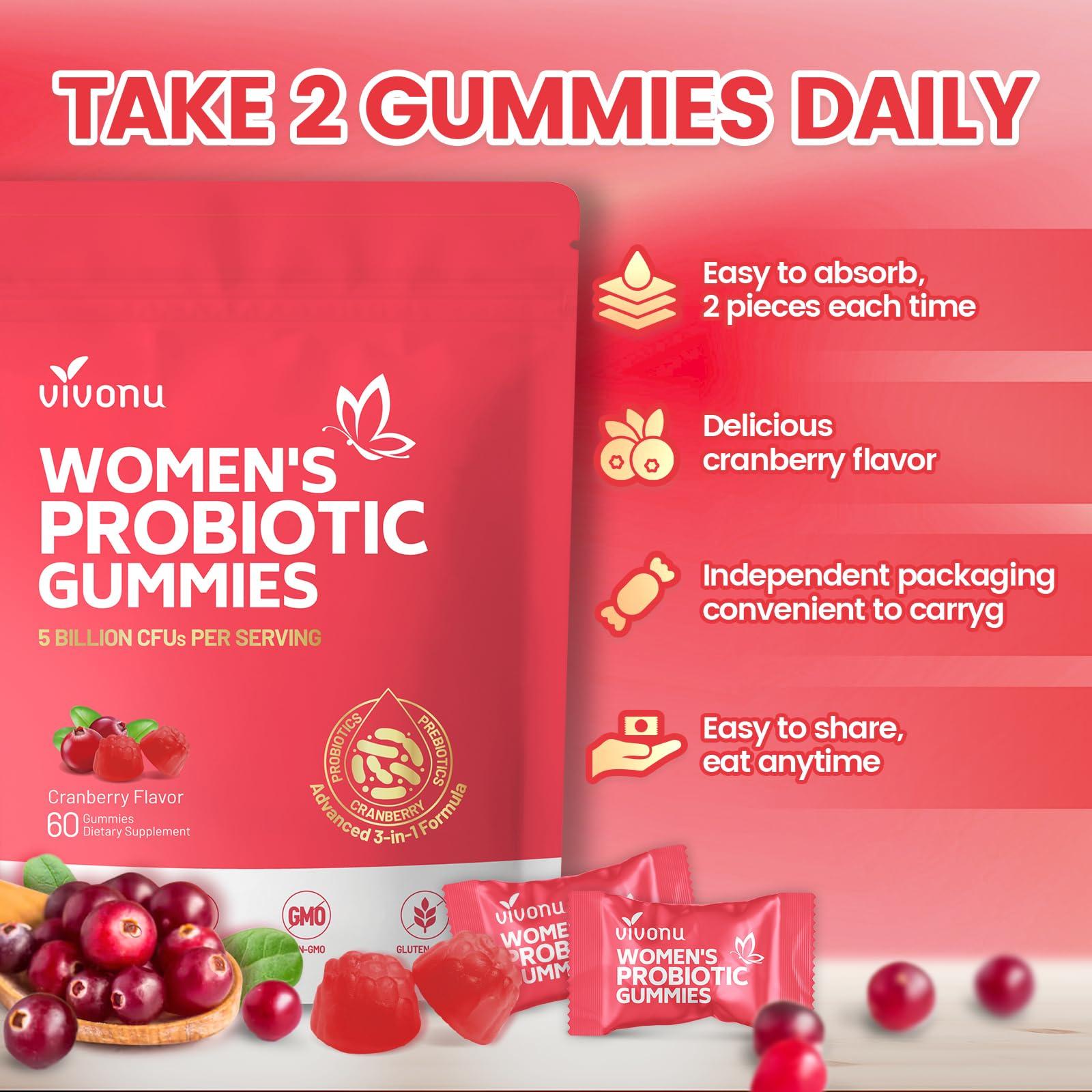 Vaginal Probiotics for Women, Feminine Balance pH Gummies for Healthy Odor, Yeast Balance & Flora + Vitamin C for Immune Support -Cranberry - Image 6