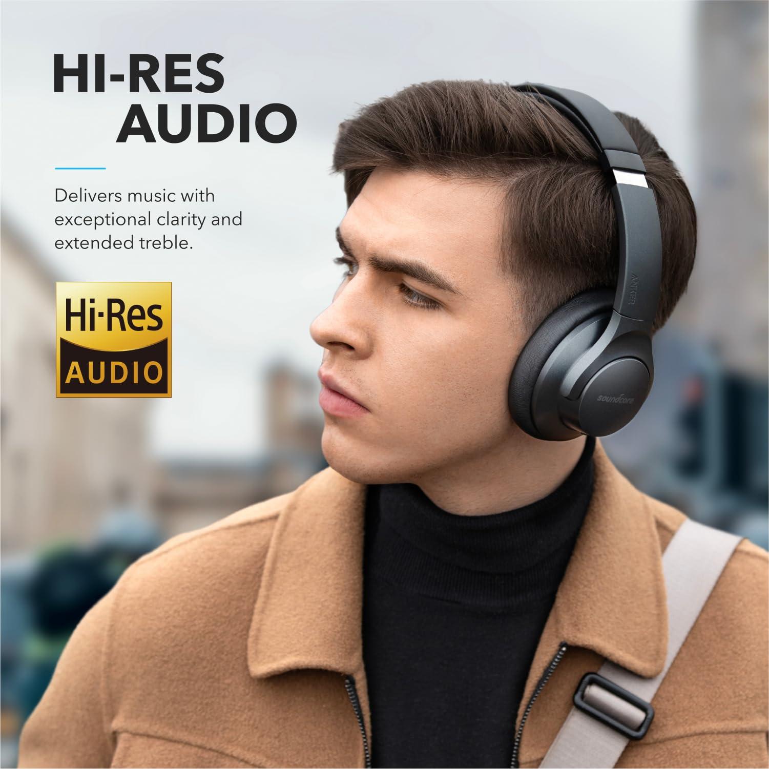 Soundcore Anker Life Q20 Hybrid Active Noise Cancelling Headphones, Wireless Over Ear Bluetooth Headphones, 70H Playtime, Hi-Res Audio, Deep Bass, Memory Foam Ear Cups, Travel, Office - Image 4