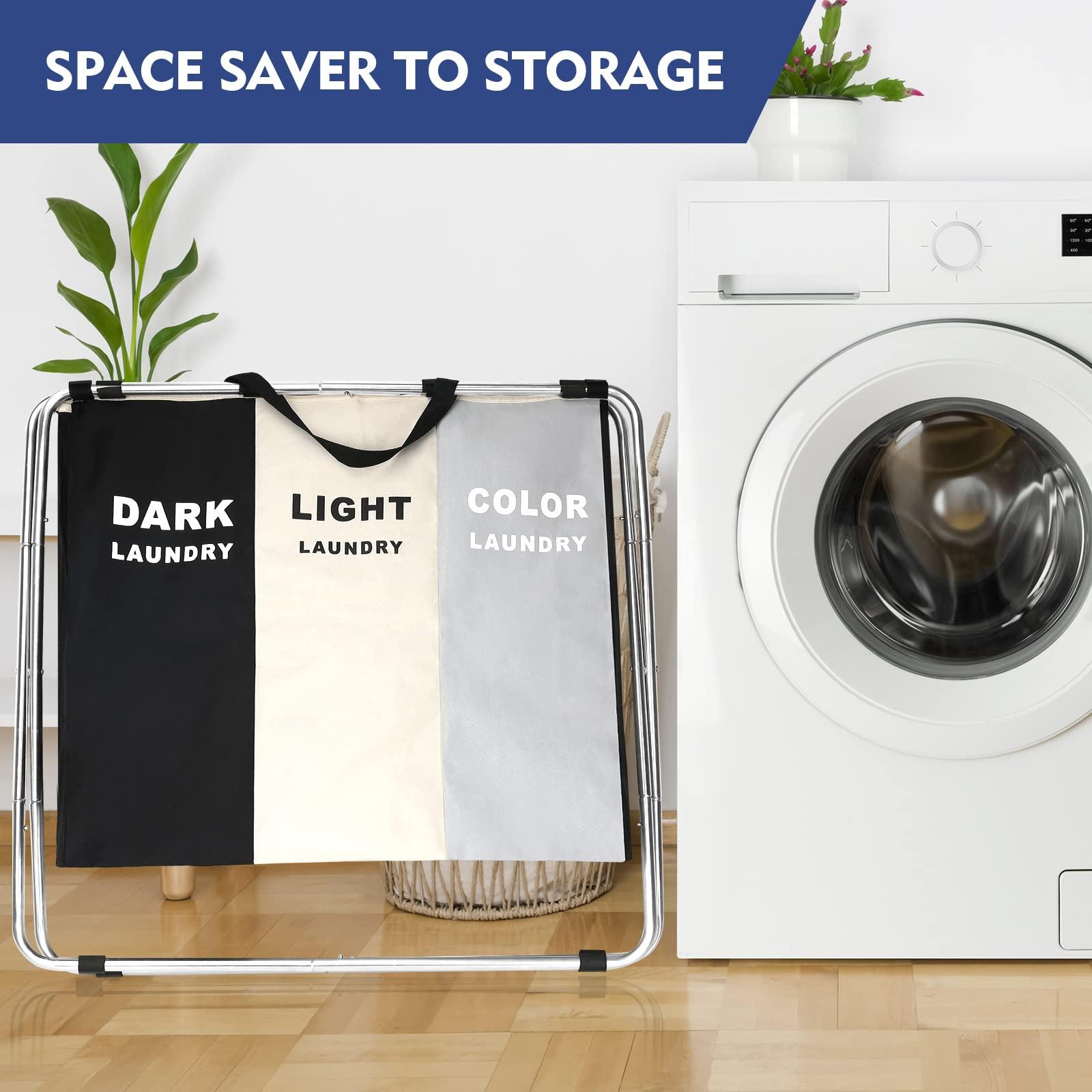 180L Large Laundry Basket, Freestanding Laundry Hamper, Collapsible Tall Clothes Hamper with Handles for Clothes Toys in the Dorm & Family Closet Storage Container and Organizer (1-Pack) - Image 4