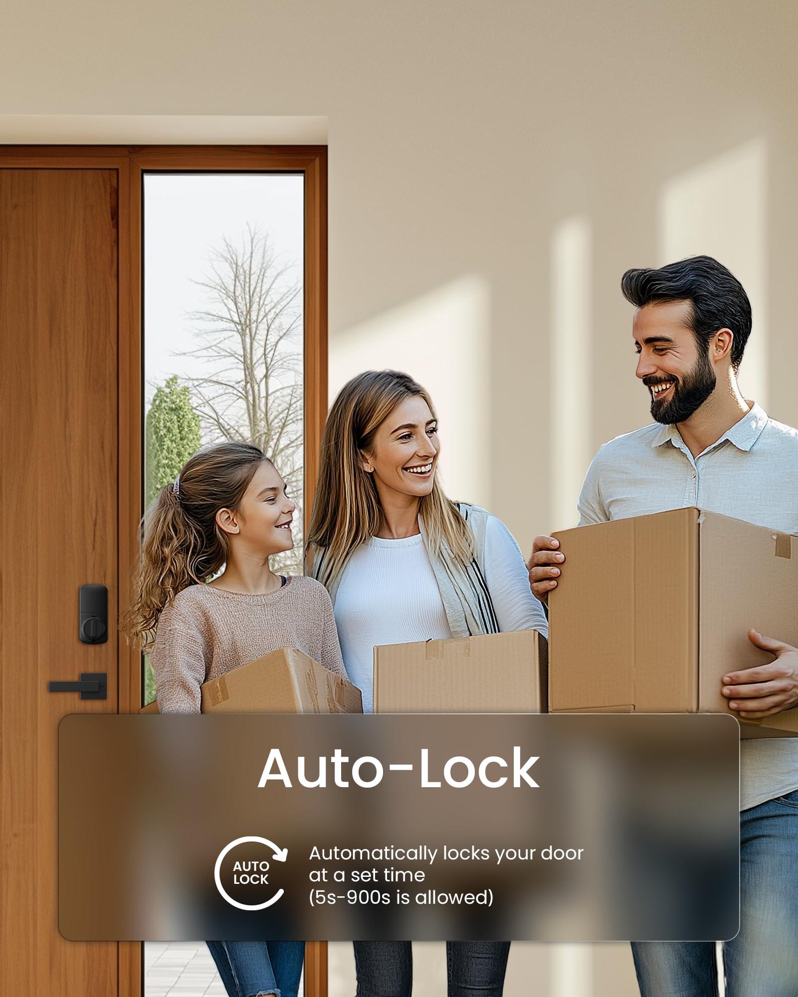 DESLOC B200 Fingerprint Smart Door Lock, Keyless Entry Door Lock, App Control, Smart Locks for Front Door, Smart Deadbolt Lock, Touchscreen Keypad, Emergency Power Port, 12 Months Battery, IP54 - Image 7