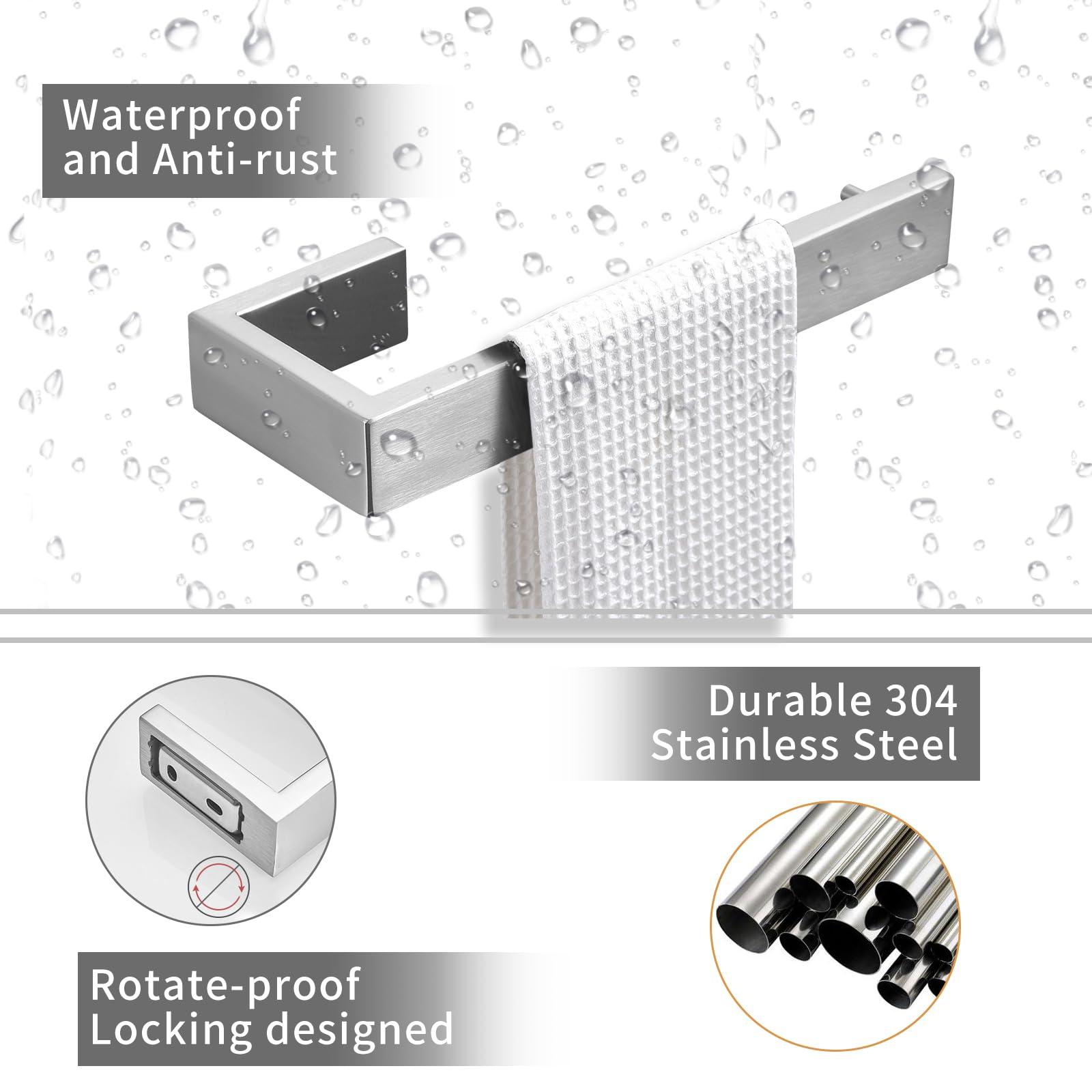 Fapully 8 Piece Bathroom Accessories Set Stainless Steel,Bathroom Hardware Set Brushed Nickel Wall Mounted - Image 5