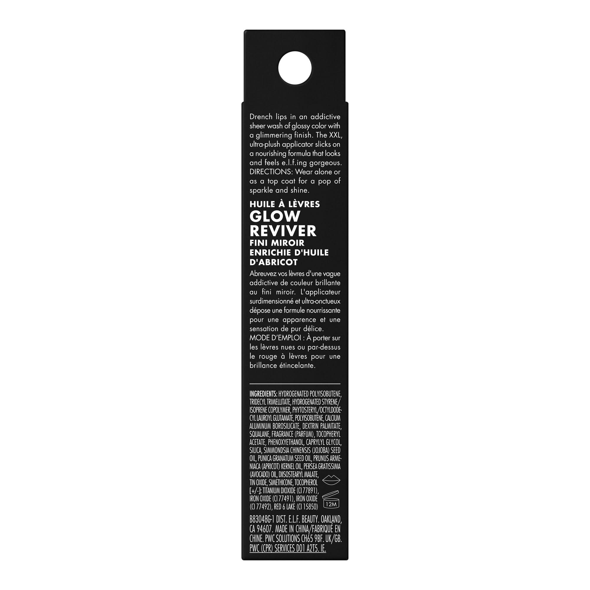 e.l.f. Glow Reviver Lip Oil, Nourishing and Hydrating with High-Shine Glimmer Finish & Sheer Wash Of Color, Minty Scent, Non-Sticky, Vegan & Cruelty-free, Candy Coded - Image 7
