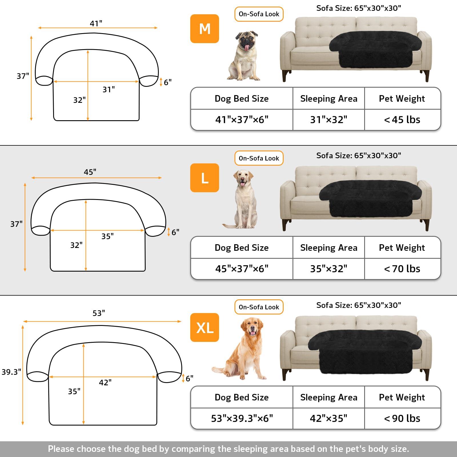 GGIB Calming Dog Bed Fluffy Plush Dog Mat for Furniture Protector with Removable Washable Cover for Large Medium Small Dogs and Cats (Large, Black) - Image 5