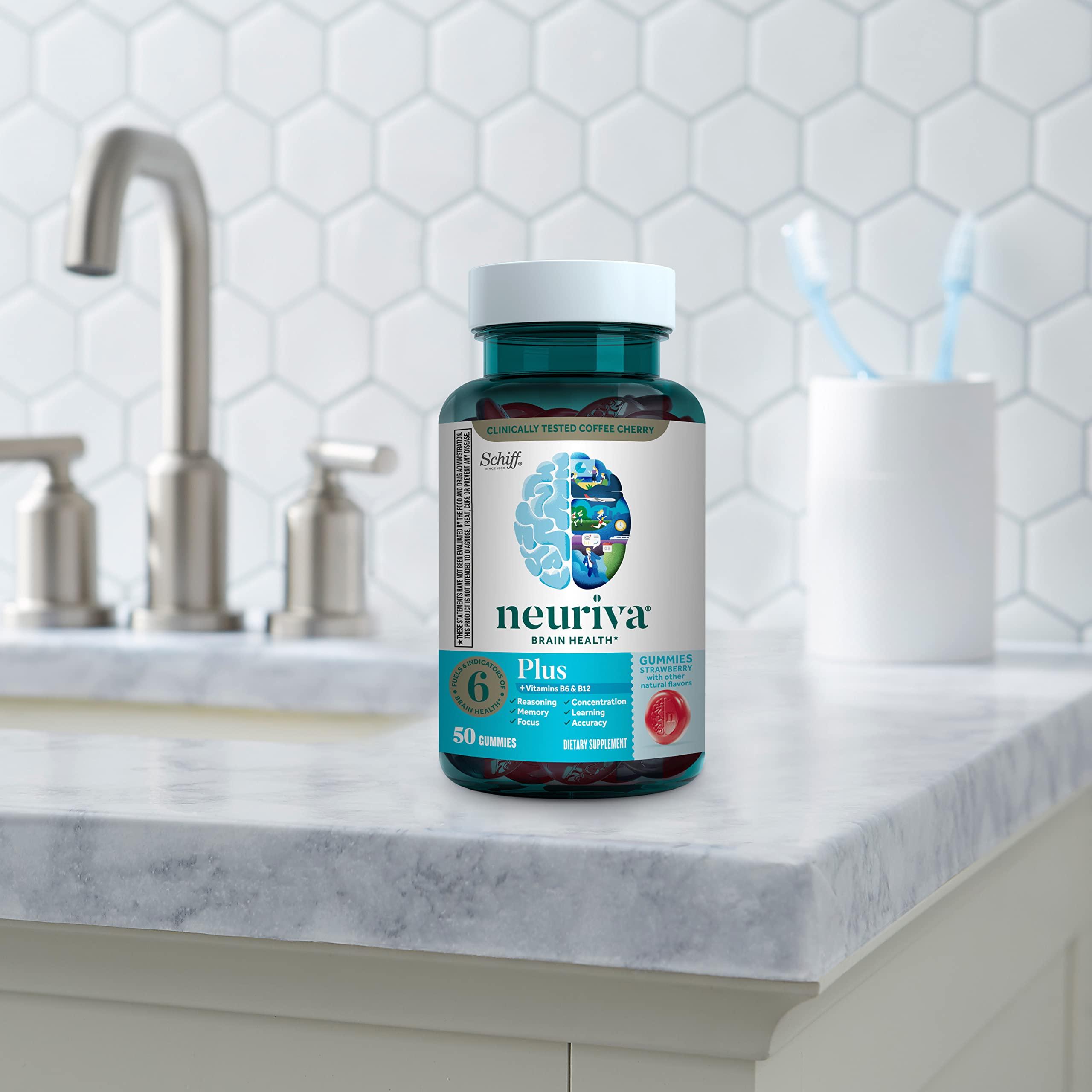 NEURIVA Plus Brain Supplement for Memory,Focus & Concentration+Cognitive Function with Vitamins B6 & B12 and Clinically Tested Nootropics Phosphatidylserine and Neurofactor,50ct Strawberry Gummies - Image 17