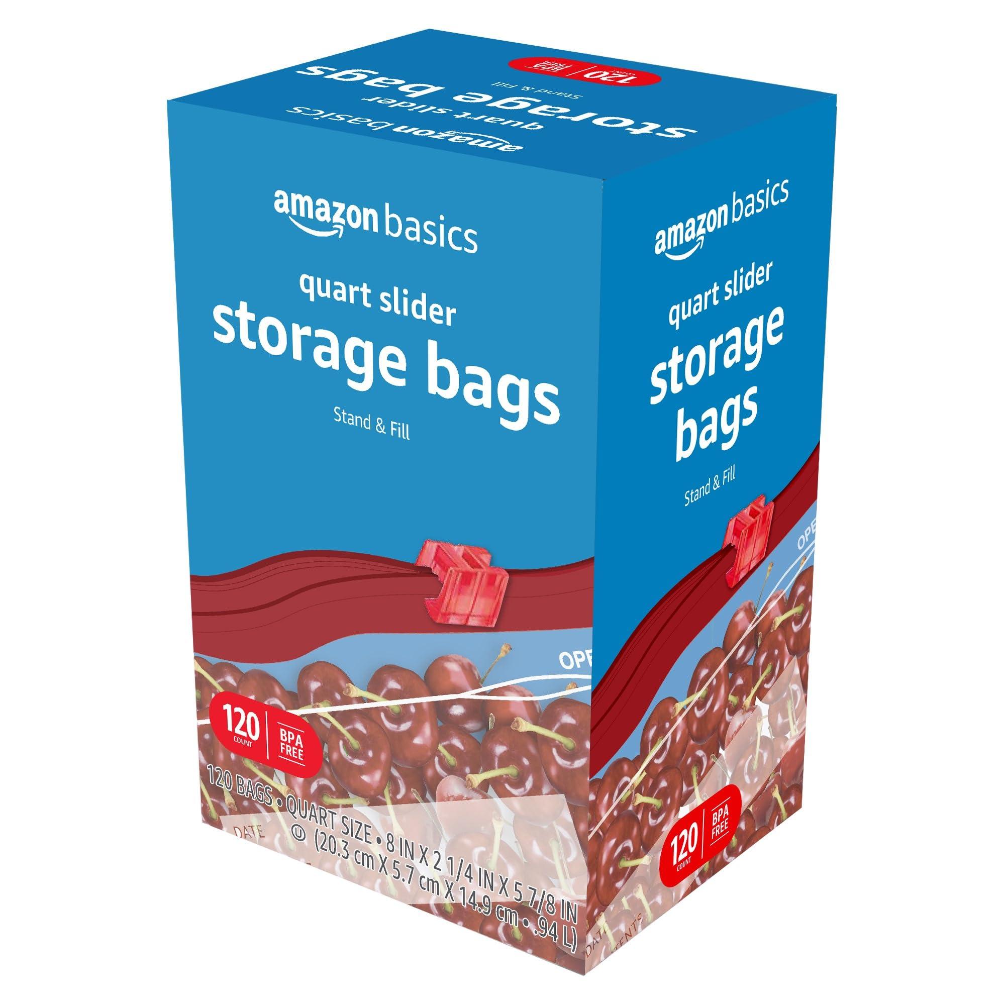 Amazon Basics Slider Quart Food Storage Bags, BPA Free, 120 Count (Previously Solimo) - Image 5