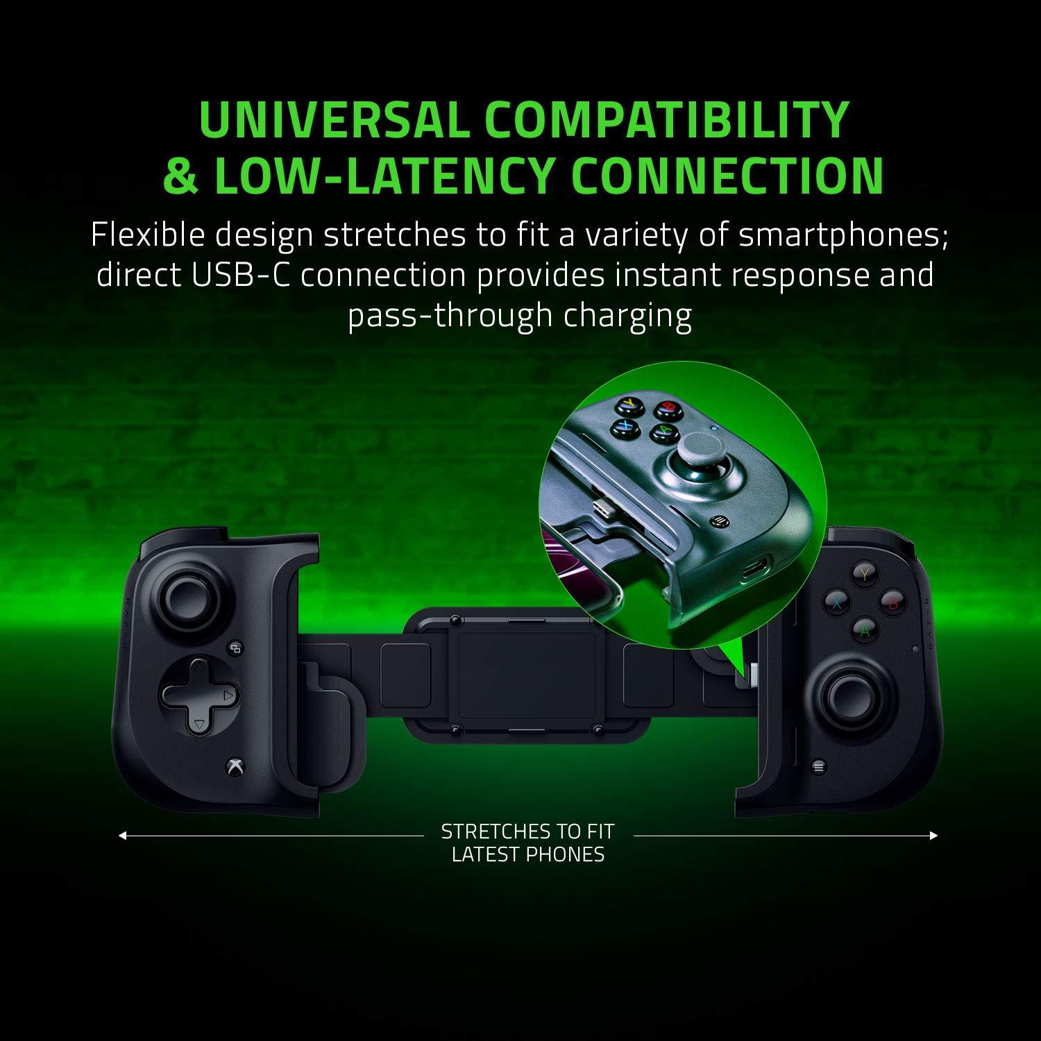 Razer Kishi Mobile Game Controller / Gamepad for Xbox Android USB-C: Game Pass Ultimate, xCloud, Cloud Gaming - Passthrough Charging - Low Latency Phone Controller Grip - Samsung, Pixel, & more - Image 5