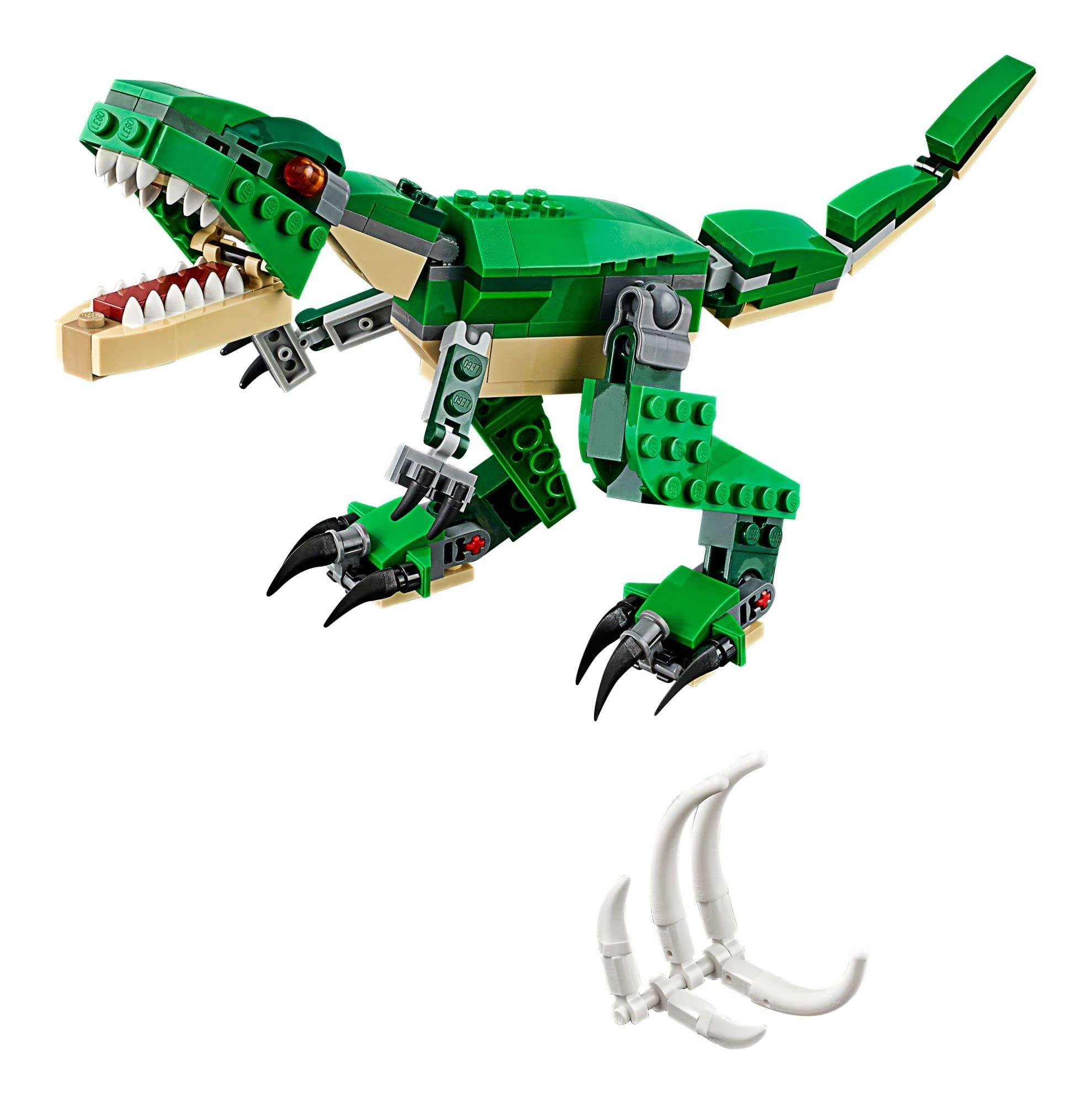 LEGO Creator 3 in 1 Mighty Dinosaur Toy, Transforms from T. rex to Triceratops to Pterodactyl Dinosaur Figures, Great Gift for 7-12 Year Old Boys & Girls, 31058 - Image 4