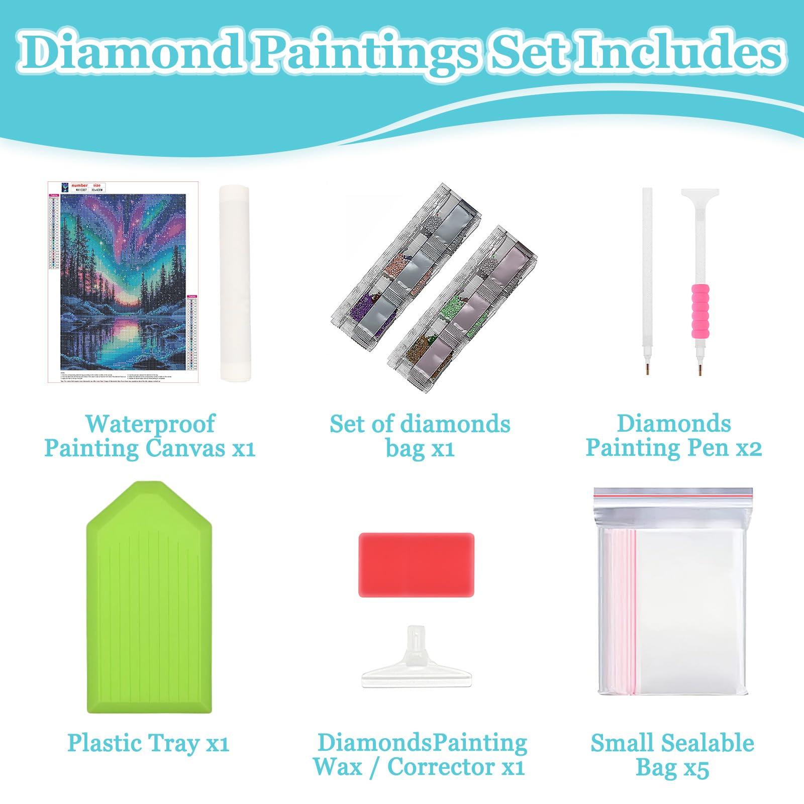 MAXBYE Diamond Paintings of Colorful Northern Lights, Diamond Art Kits for Adults, 5D Celestial Aurora Borealis Diamond Art Kits, Diamond Art for Home Décor Items,and Extra 30% Diamonds, 12x16in - Image 5