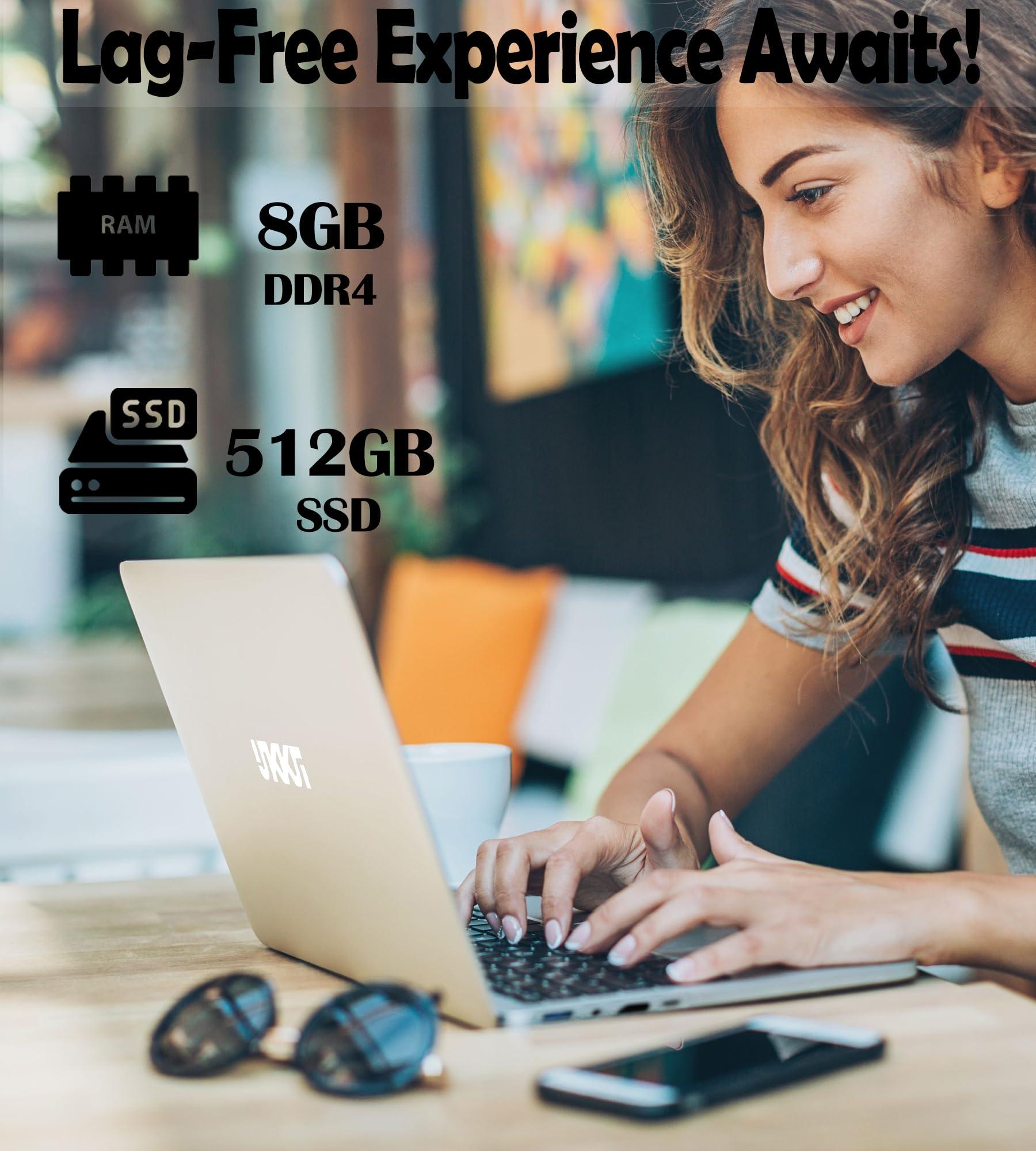 IJKKJI Laptop - Laptop Computer, 15.6 Inch Laptops, 8GB DDR4 RAM 512GB SSD, Intel Celeron N5095, Computers with Win 11, 1920 x 1080 Display, Type-C, HD for Businesses and Students - Image 4