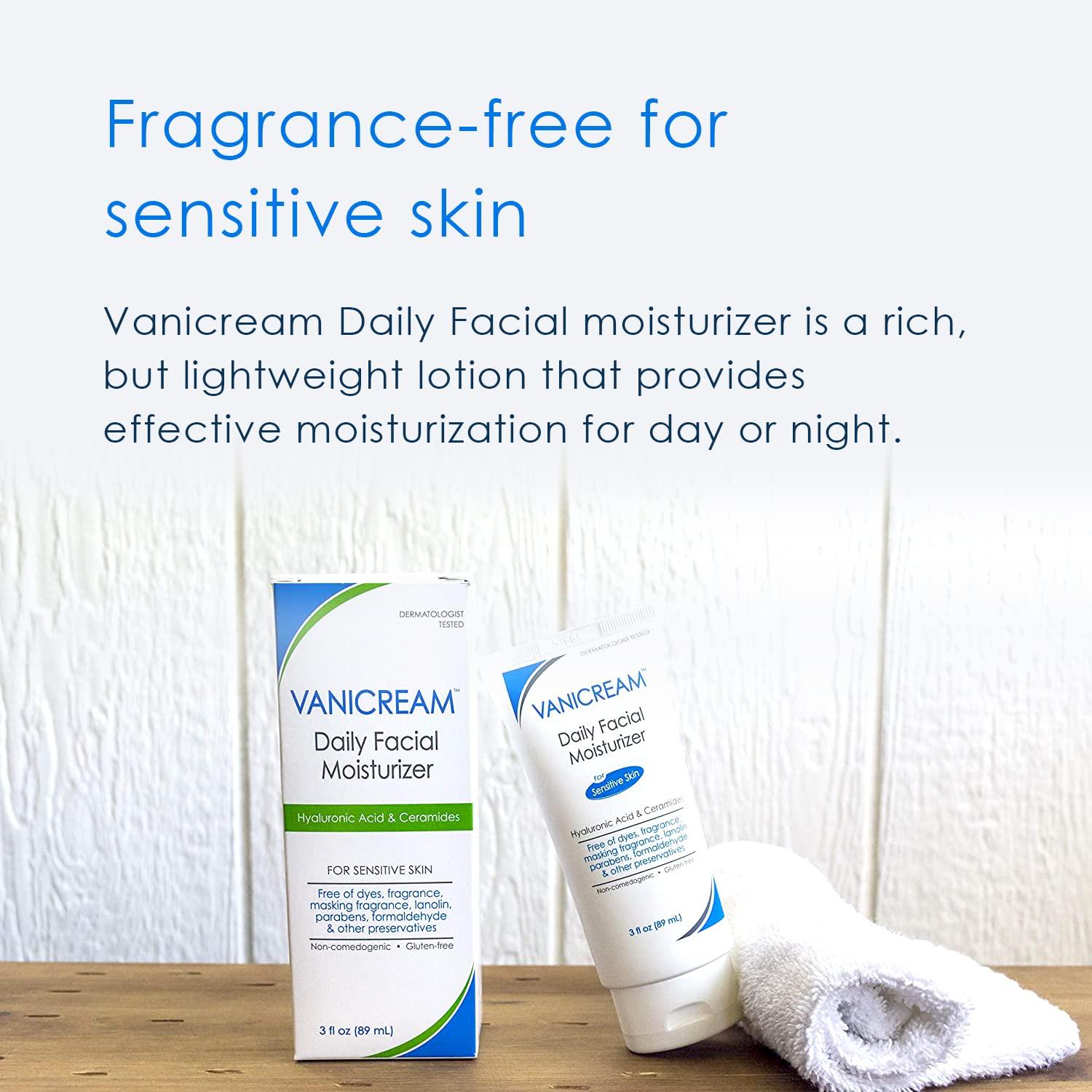 Vanicream Daily Facial Moisturizer With Ceramides and Hyaluronic Acid - Formulated Without Common Irritants for Those with Sensitive Skin, 3 fl oz (Pack of 1) - Image 4