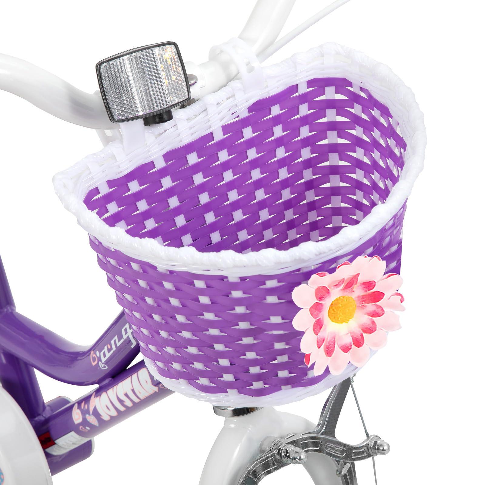 JOYSTAR Angel Girls Bike for Toddlers and Kids Ages 2-13 Years Old, 12 14 16 18 20 Inch Kids Bike with Training Wheels & Basket, 20 24 Inch Girls Bicycle with Handbrake & Kickstand - Image 8