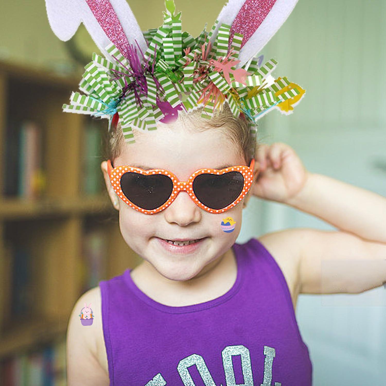 Happy Easter Day Headband Cute Colorful Headband with Easter Themed Bracelet and Easter Temporary Tattoos Stickers Easter Supplies Kit - Image 5