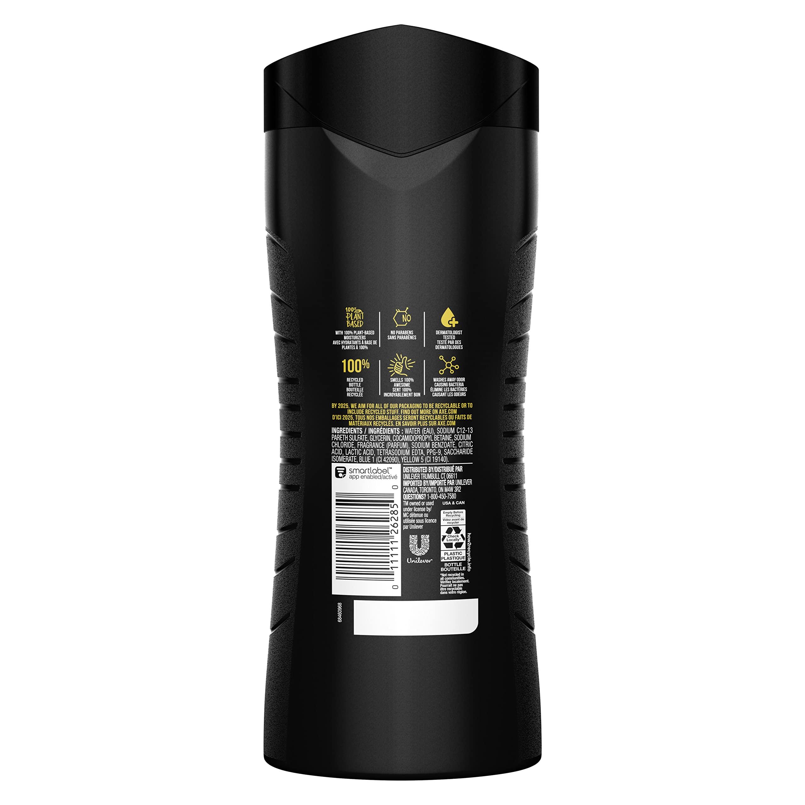 AXE Body Wash Apollo 4 Count for Long Lasting Freshness Sage & Cedarwood Men's Body Wash with Odor-Busting Prebiotics 16 oz - Image 2