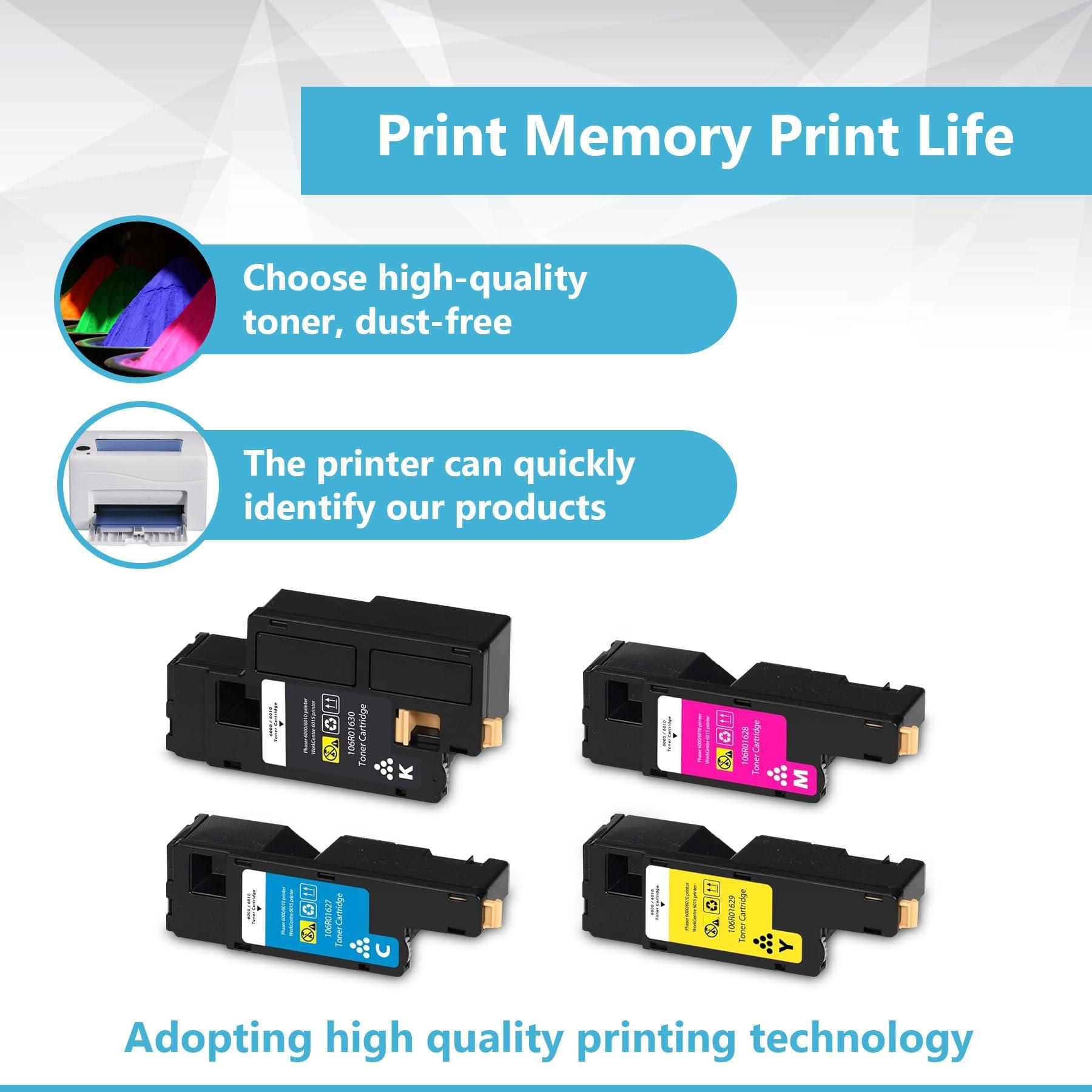 Phaser 6000 / 6010 Toner Cartridges (4Pack, BK/C/M/Y) - Lovn Compatible 106R01630 106R01627 106R01628 106R01629 Toner Cartridge Replacement for Xerox WorkCentre 6015 Phaser 6000 6010 Printer - Image 5