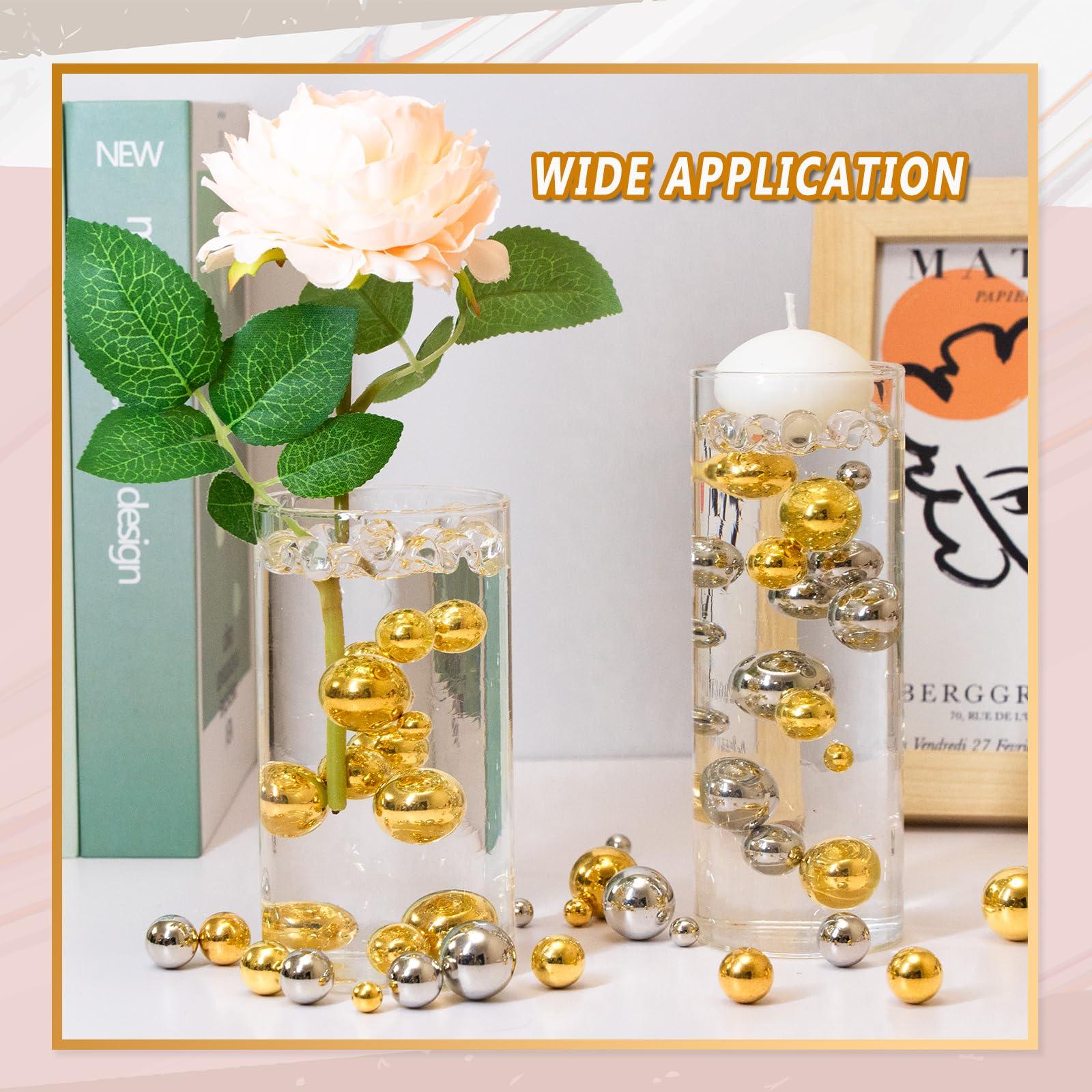 ORIKASO 300Pcs Vase Filler BrightGold No Hole Faux Pearl Beads for Vase Filling Decorations, Candle Centerpieces, Wedding Centerpieces, Home Party Decor (8/14/20mm) - Image 4