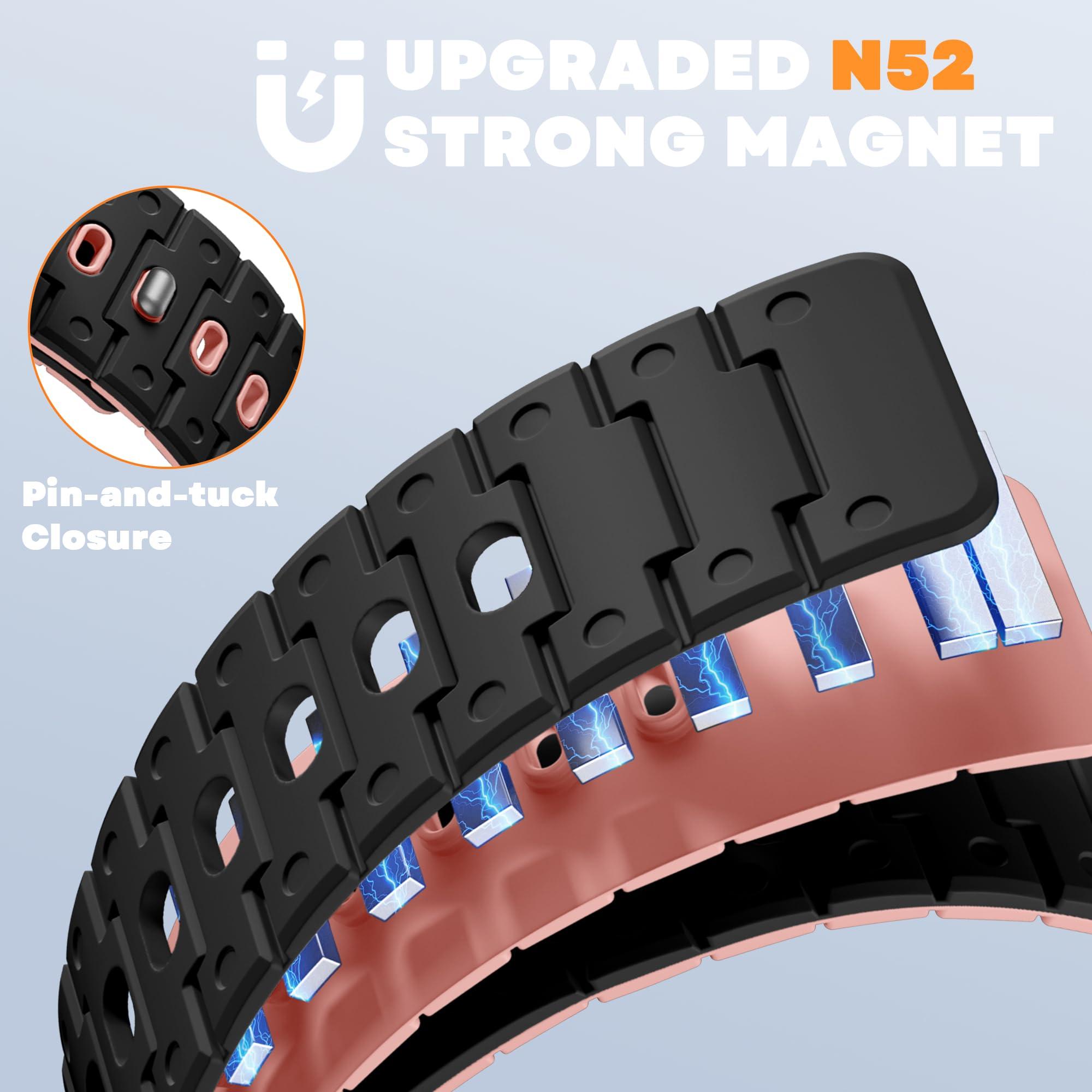 Bandletic Magnetic Watchband + Sport Rugged Strap Compatible with Apple Watch Ultra 2/Ultra Band 49mm - Waterproof Strap for for iWatch Series SE2/SE/10/9/8/7/6/5 46mm 45mm 44mm 42mm (Series 3/2/1) - Image 5
