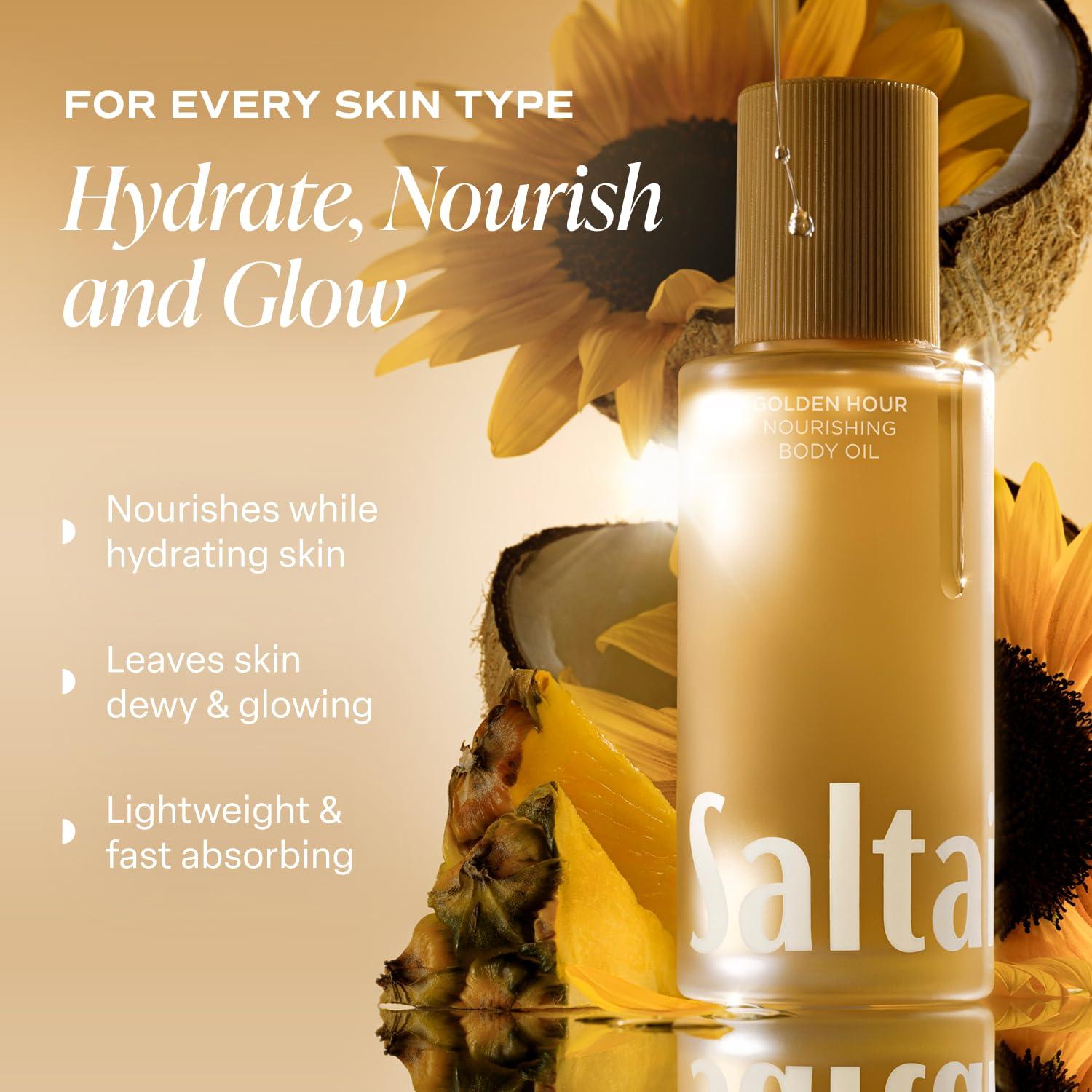 Saltair Body Oil and Multi-Lipid Body Butter Set – Deep Moisture, Hydrating After-Shower Skincare Duo – Golden Hour Scent - Image 2