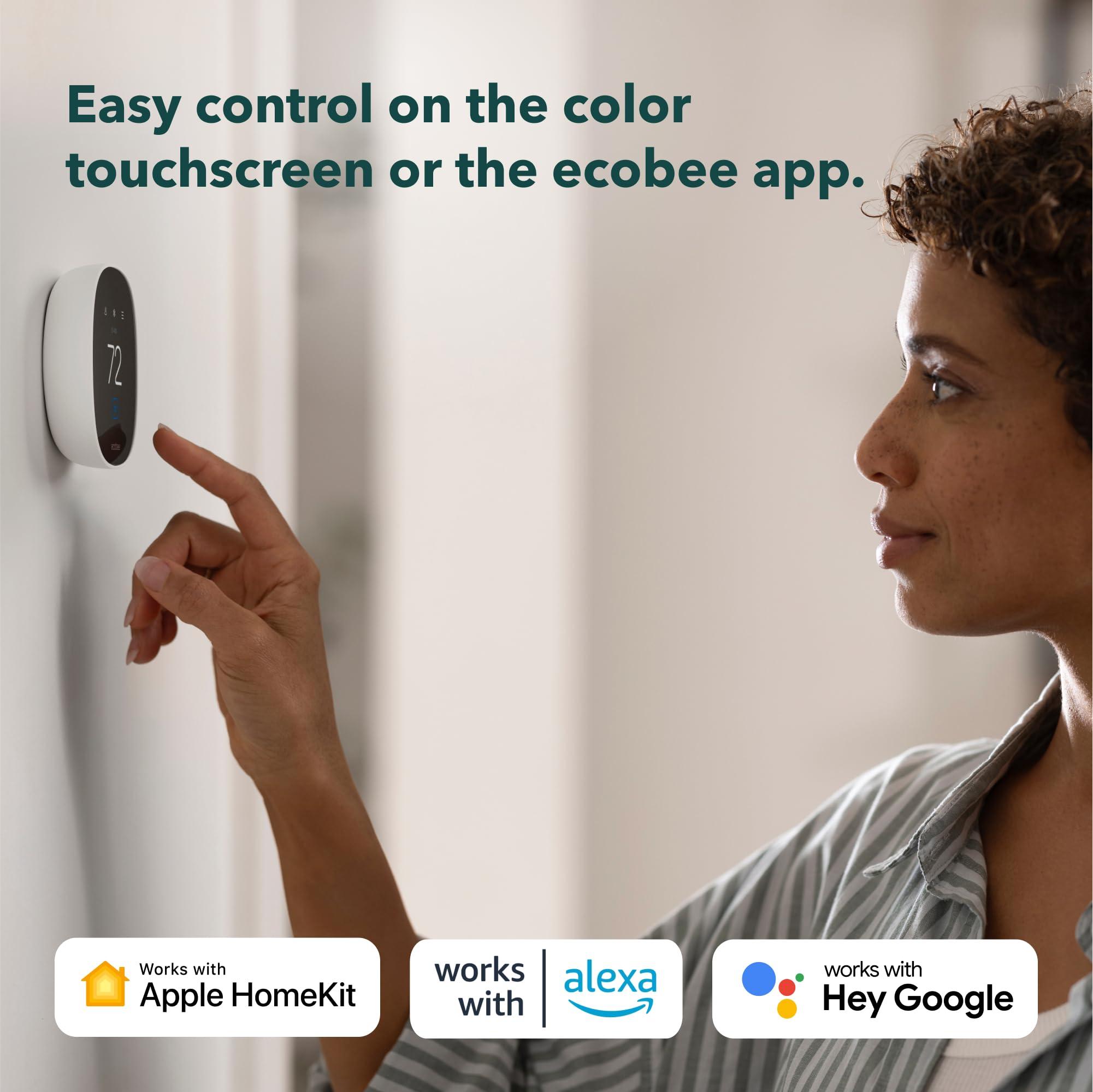 New 2025 ecobee Smart Thermostat Essential - Energy Star Certified programmable Wi-Fi Thermostat - Works with Siri, Alexa, and Google Assistant - Image 3
