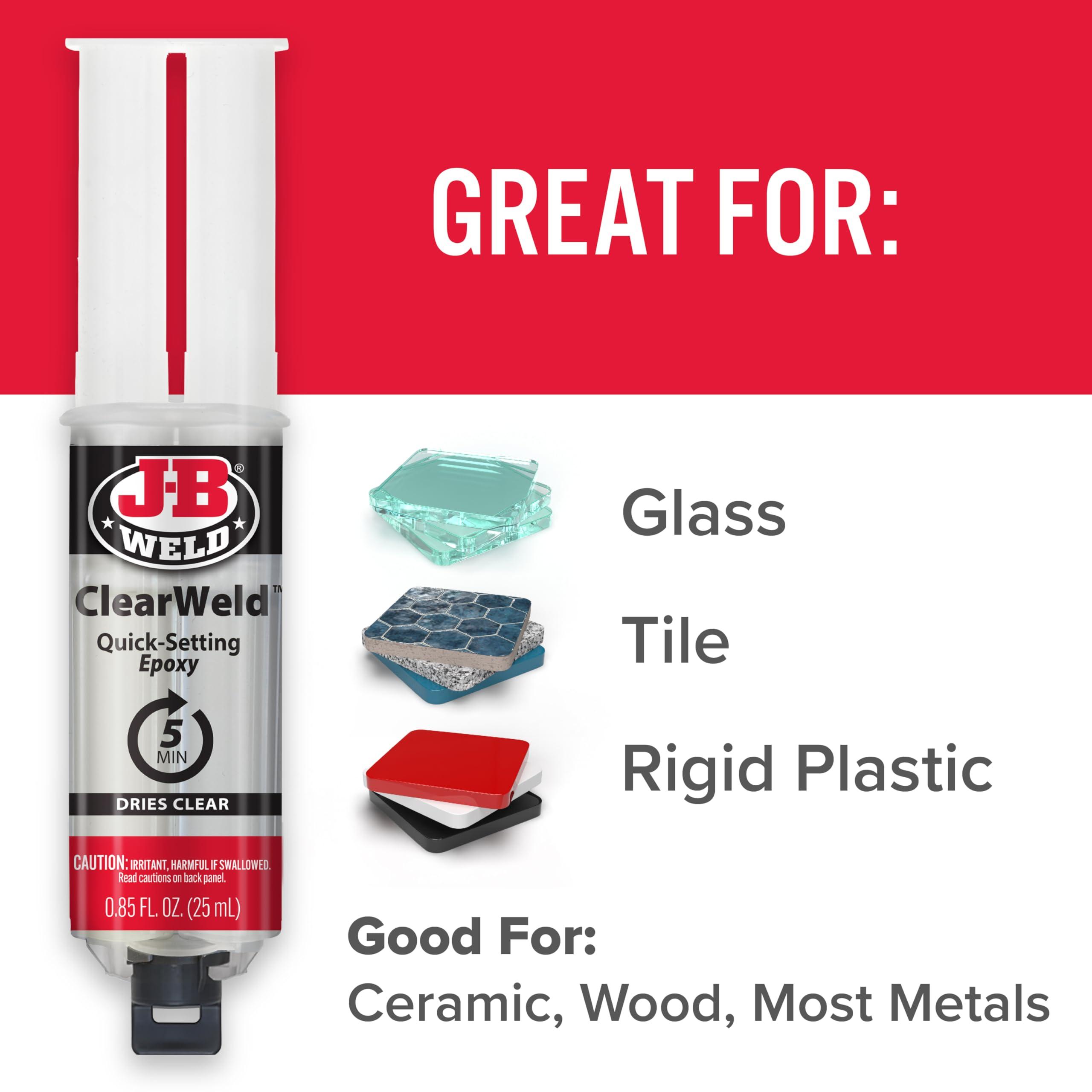 J-B Weld ClearWeld 5 Minute Epoxy, Clear, Syringe, 2 Pack, 50112-2 - Image 5