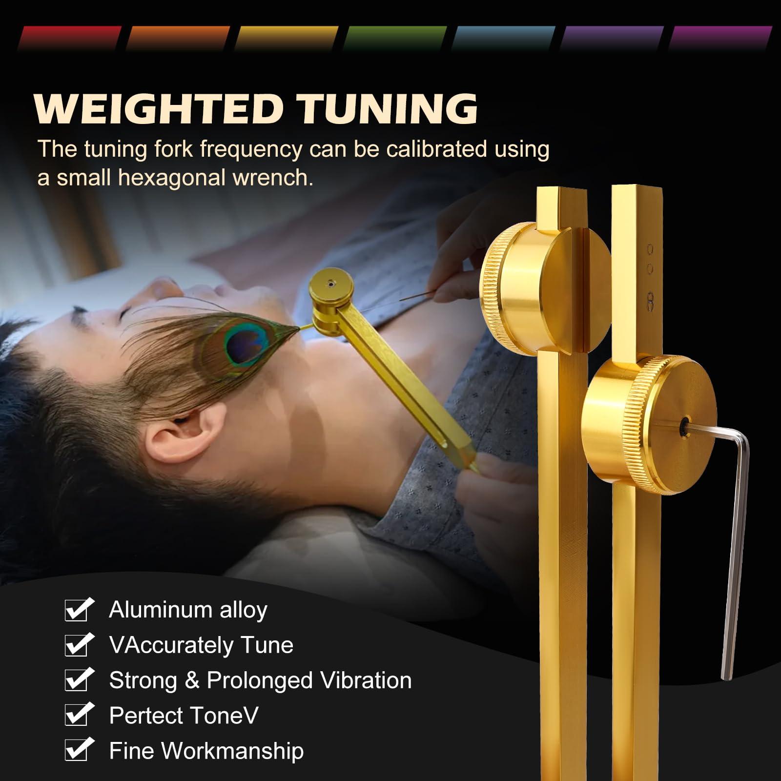 TENFLY Chakra Tuning Forks Set for Healing, 7 Chakra+1 Soul Purpose Weighted Tuning Forks for DNA Healing, Chakra, Sound Therapy etc, Multicolour(126.22 Hz, 136.1 Hz, 141.27 Hz, 172.06 Hz etc) - Image 6