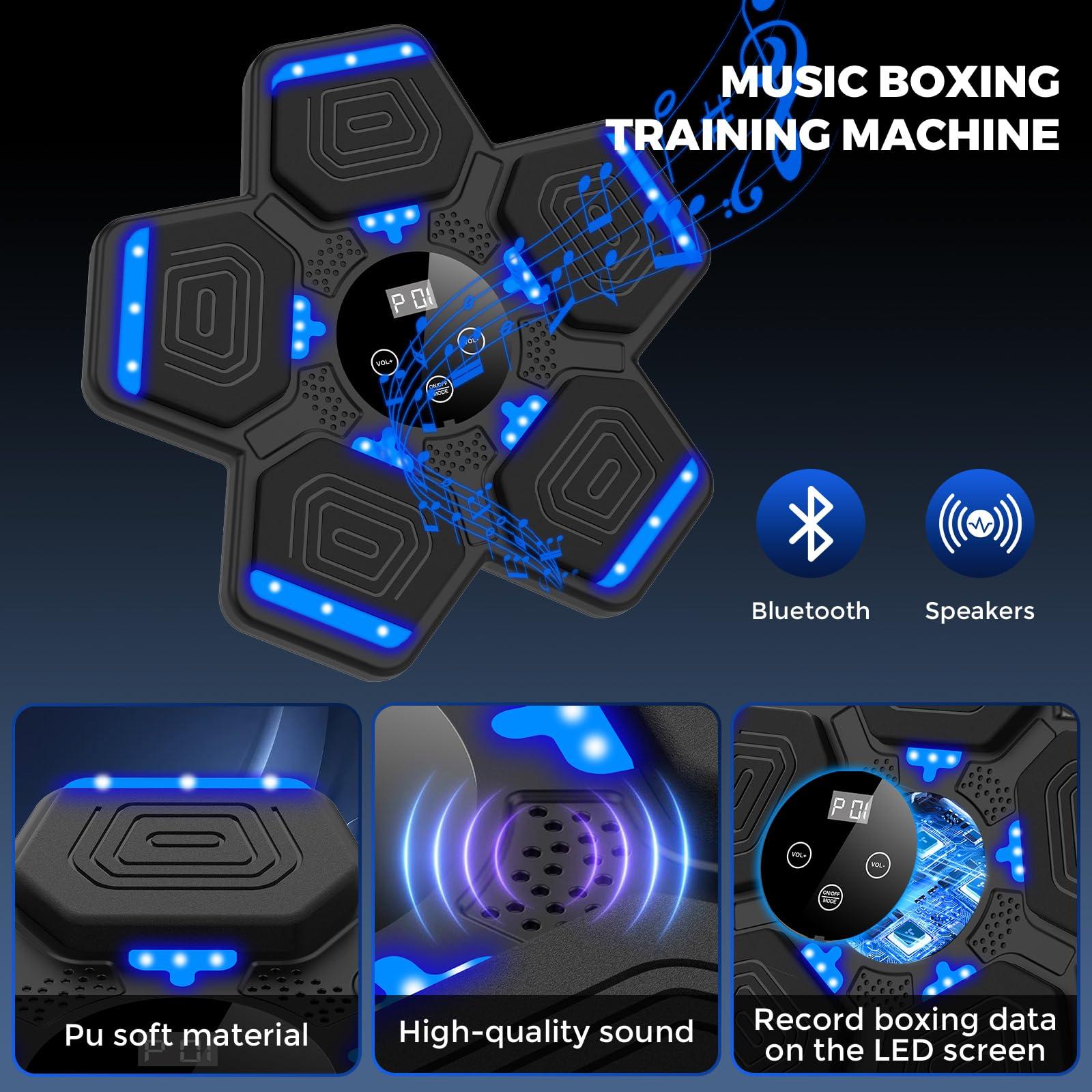 LOLBOX 2025 Music Boxing Machine for Adults and Kids, Smart Bluetooth Boxing Training Equipment with Gloves Wall Mounted, Workout Punching Machine for Home,Office and Gym - Image 4