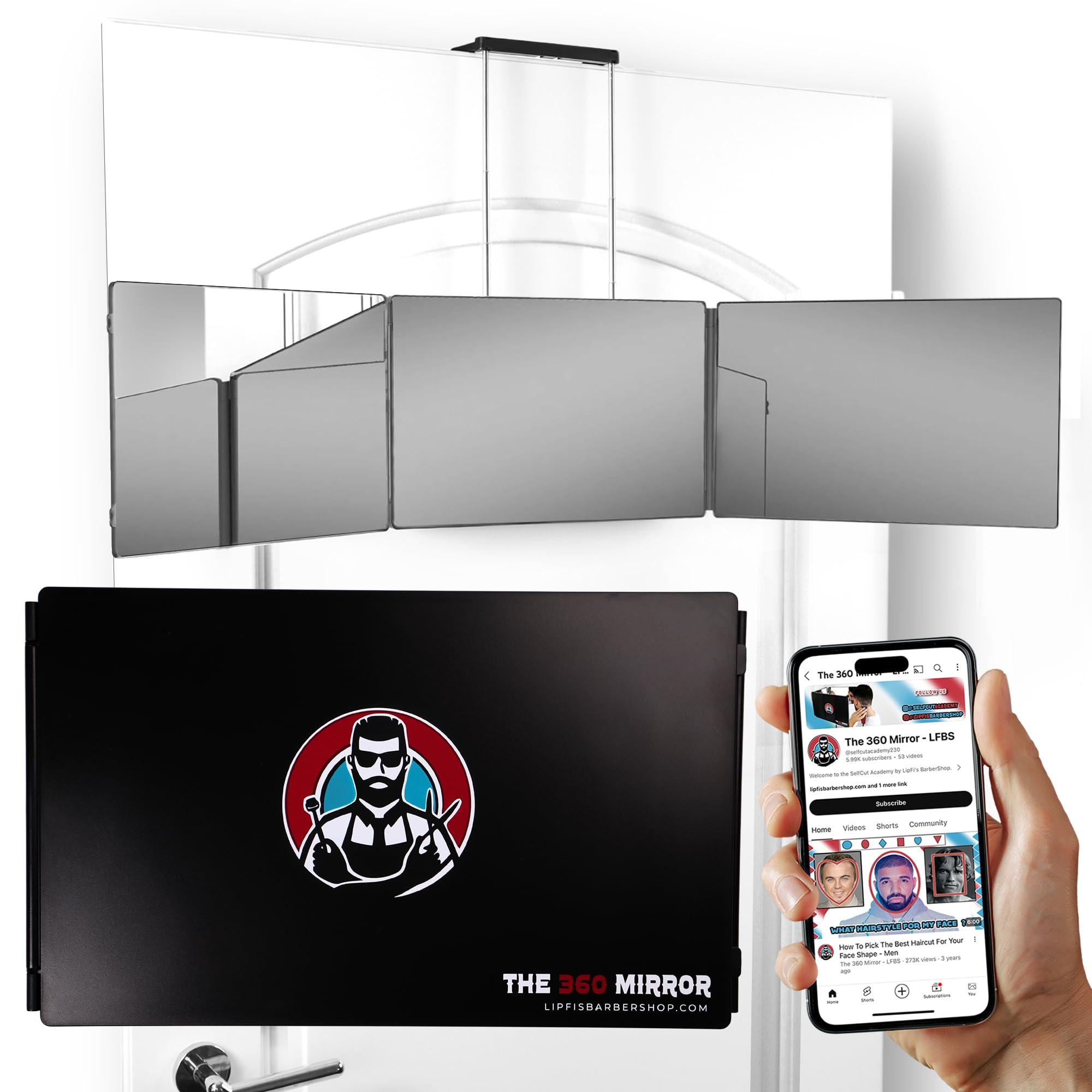 The 360 Mirror - 3 Way Mirror for Self Hair Cutting - Adjustable Trifold Barber Mirror to Cut Your Own Hair - Tri Fold Self Haircut System for Men and Women Braiding - Three Sided Mirror for Haircuts - Image 2
