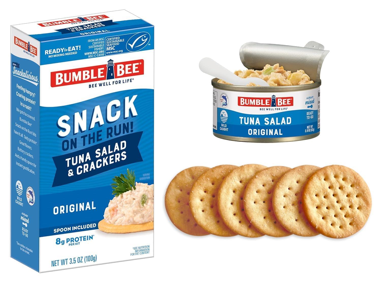 Bumble Bee Snack On The Run Original Tuna Salad with Crackers Kit (Pack of 3) - Ready to Eat Protein Snack Pack - 8g Protein per Box - Wild Caught MSC Certified Tuna - Image 8