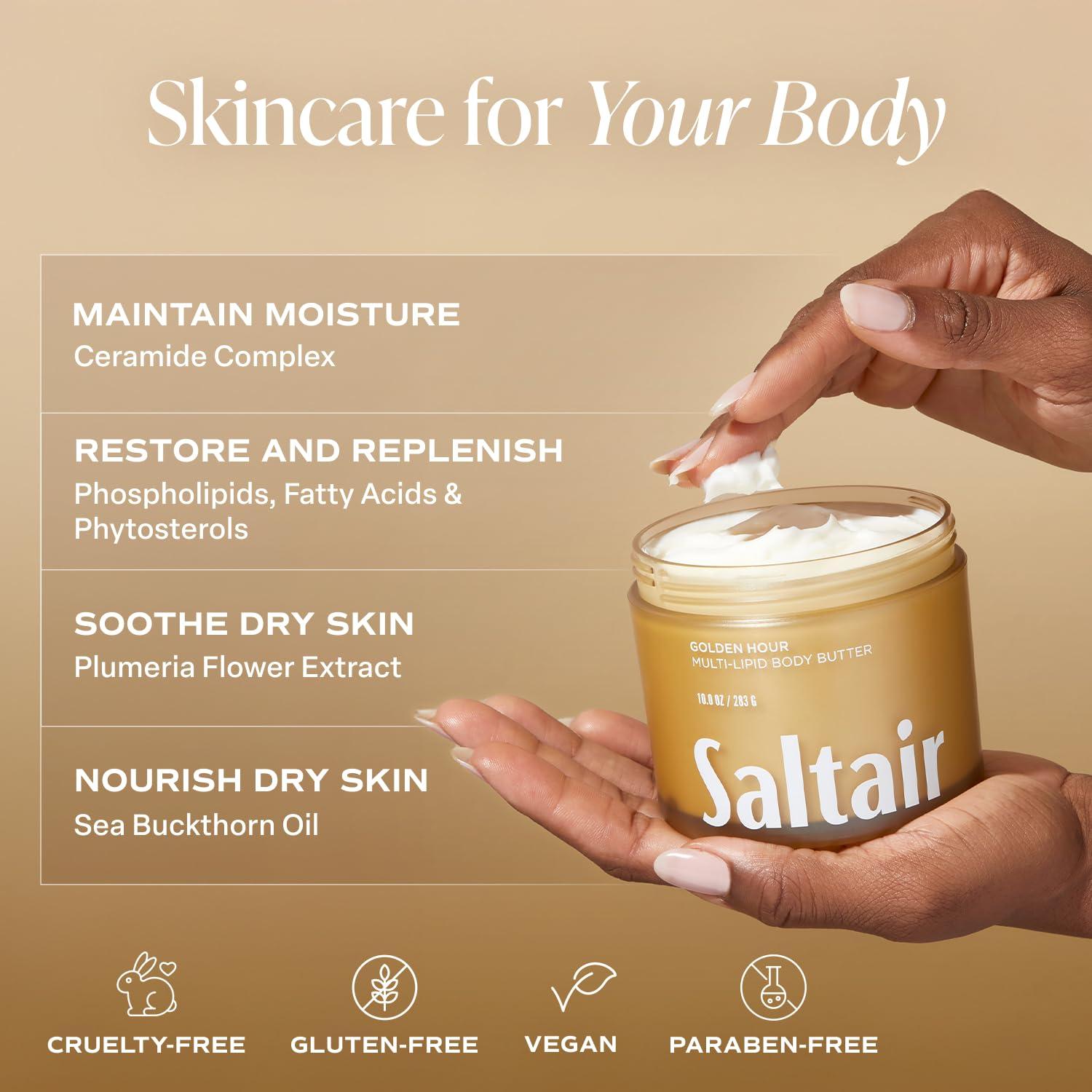 Saltair Body Oil and Multi-Lipid Body Butter Set – Deep Moisture, Hydrating After-Shower Skincare Duo – Golden Hour Scent - Image 7