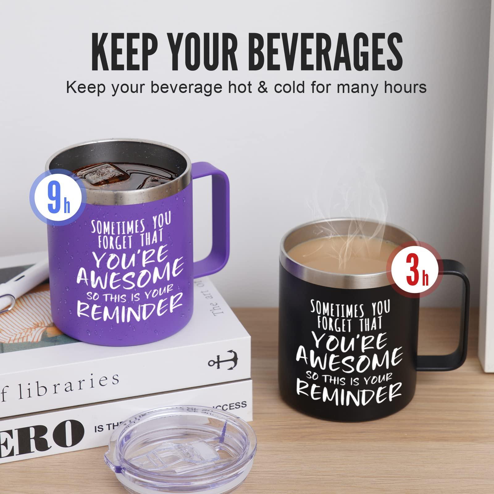 NOWWISH Inspirational Gifts for Women Wife, Sometimes You Forget You're Awesome Coffee Mug, Birthday Mothers Day for Mom Daughter Wife, 14Oz Purple - Image 4