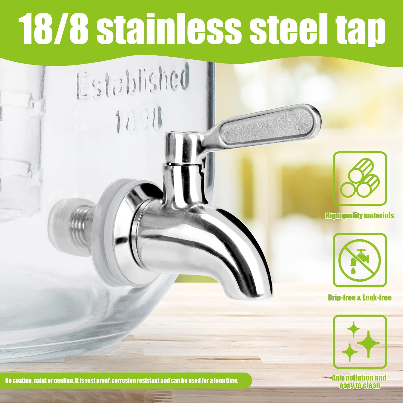 1 Gallon Glass Drink Dispensers For Parties 2PACK.Beverage Dispenser,Glass Drink Dispenser With Stand And Stainless Steel Spigot 100% Leakproof.Lemonade Dispenser With Ice Cylinder.Laundry Detergent - Image 7