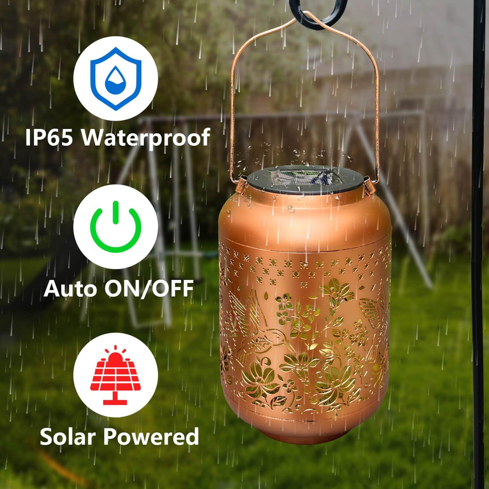 Solar Lanterns Outdoor Waterproof, Hummingbird Hanging Solar Lantern Garden Decor Birthday Gifts for Women Mom Grandma, Metal Solar Powered Lanterns Garden Decoration for Yard, Patio, Backyard, Porch - Image 5