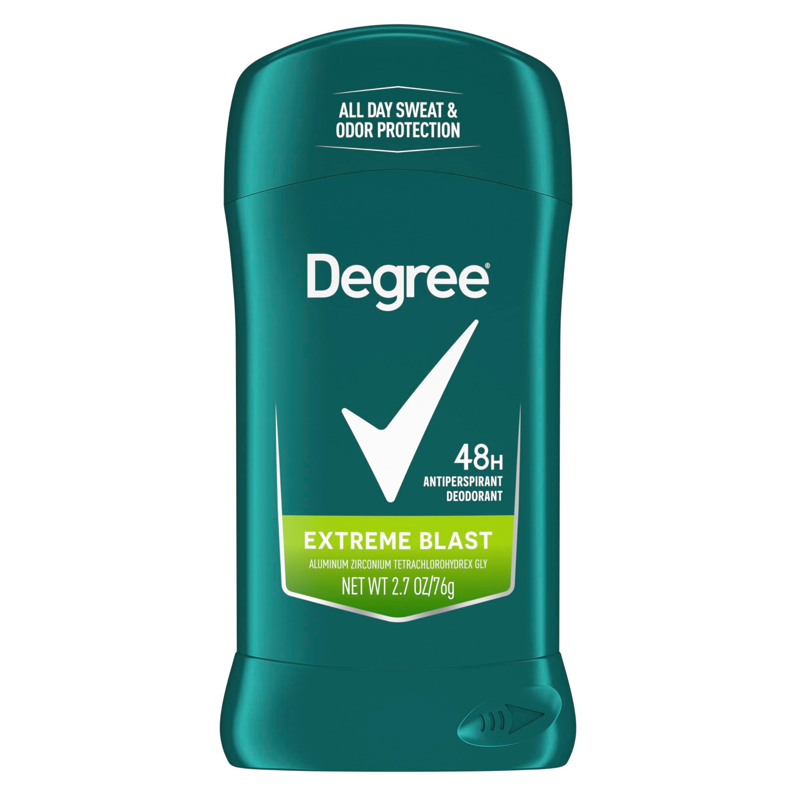 Degree Men Original Protection Antiperspirant Deodorant 48-Hour Sweat and Odor Protection Extreme Blast Antiperspirant For Men 2.7 oz, Pack of 6