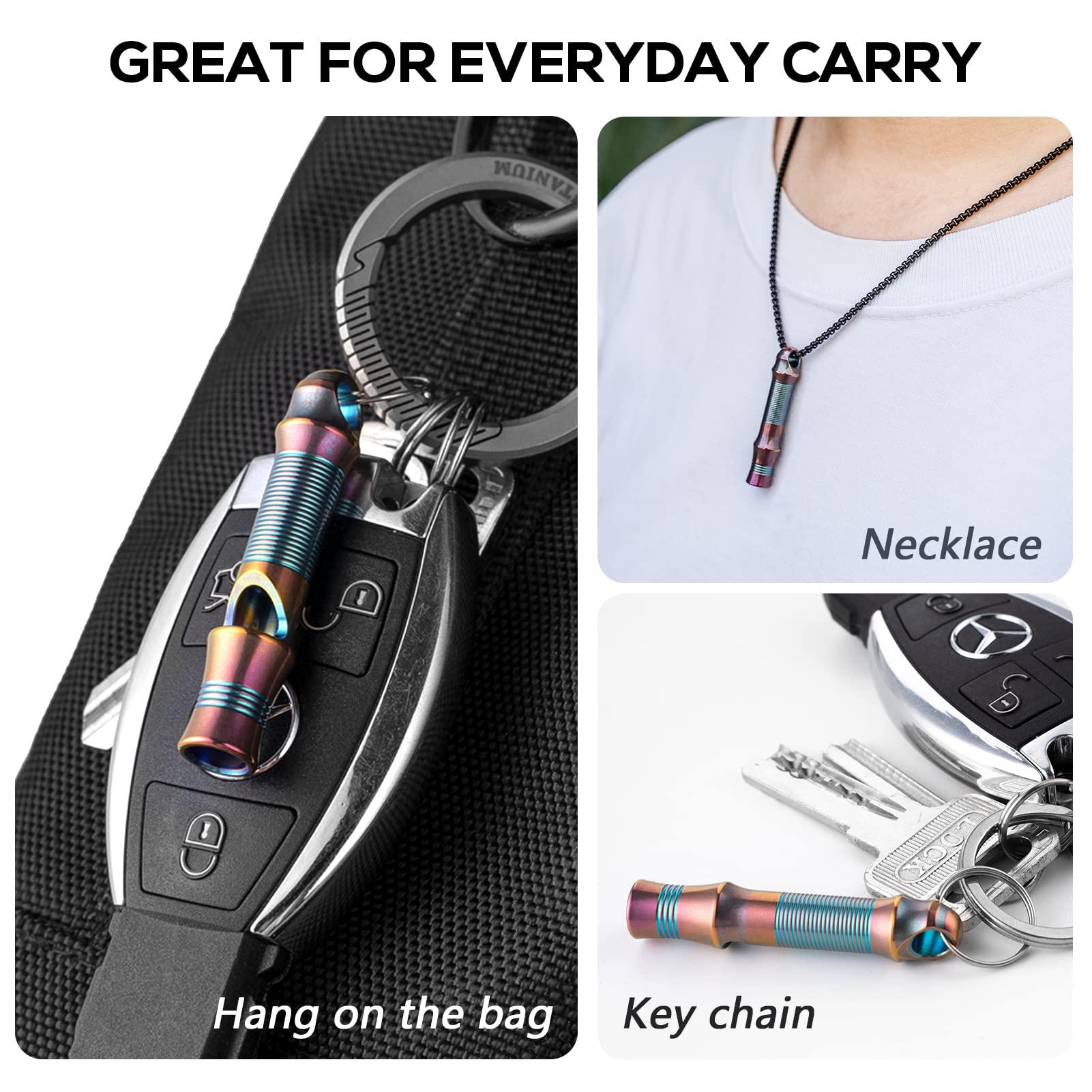 TISUR Titanium Emergency Whistle,EDC Safety Whistles Necklace Loud up to 120db,Survival Whistles for Survival,Hiking,Camping,Pets Training - Image 7